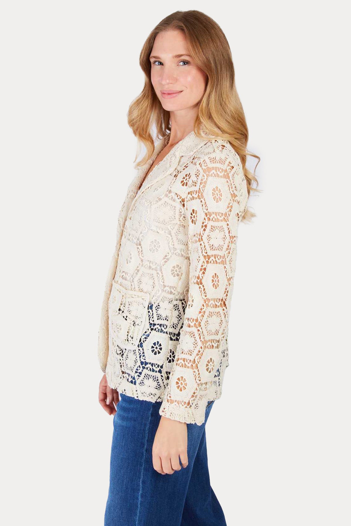 Rene Derhy Jonas Classic Tailored Lazer Kesim Dantel Nakış Blazer Ceket