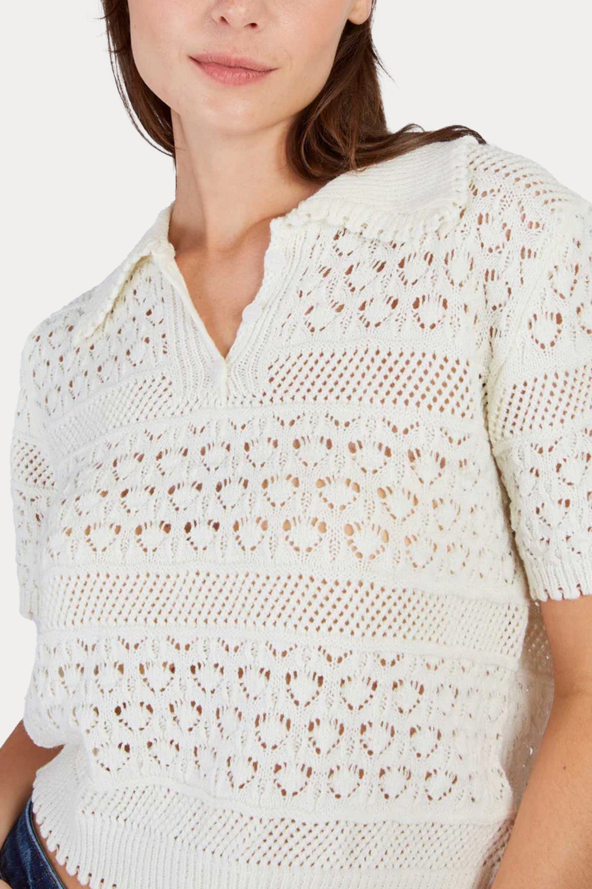 Rene Derhy Elisabeth Straight Fit Crop Örgü Triko