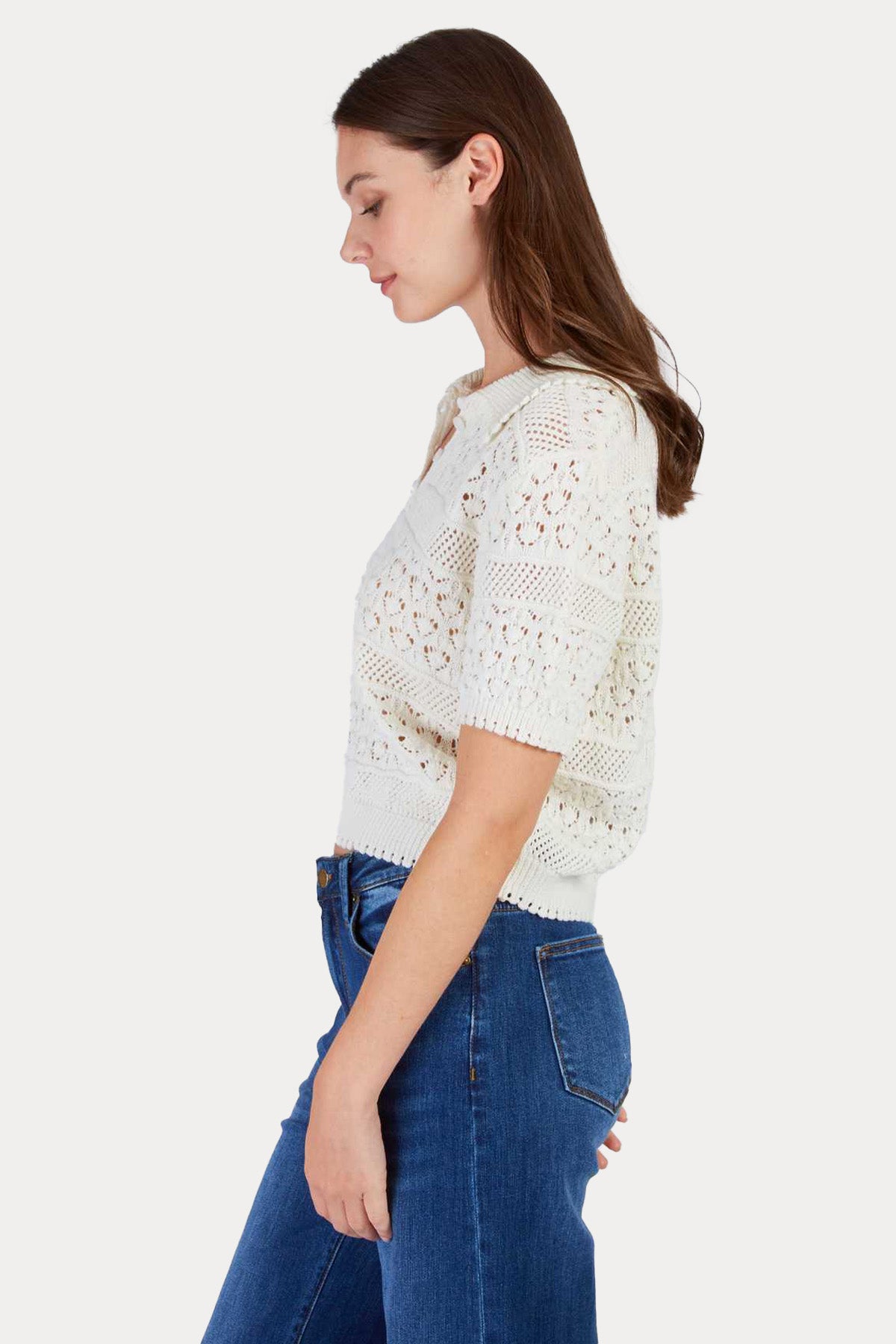 Rene Derhy Elisabeth Straight Fit Crop Örgü Triko