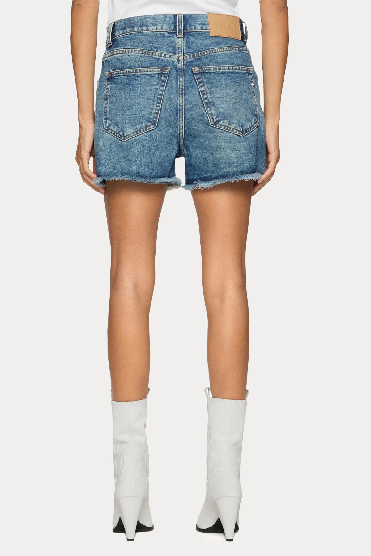 Dondup Stella Regular Fit Yüksek Bel Denim Şort