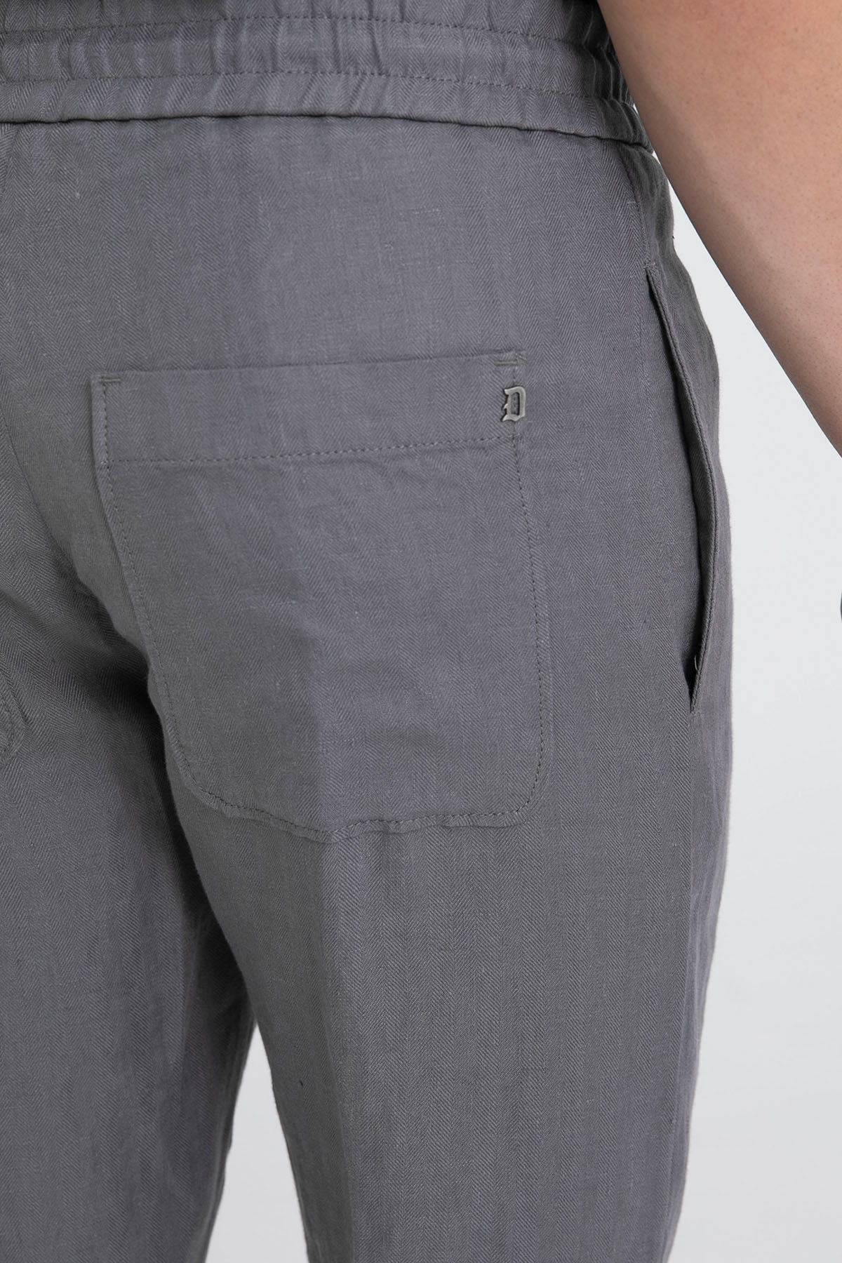 Dondup Regular Fit Beli Lastikli Keten Jogger Pantolon