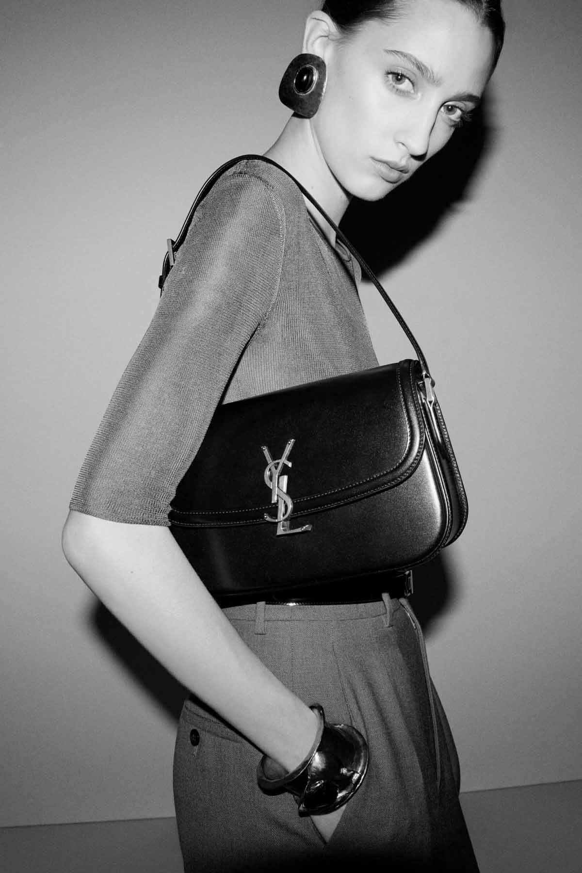 Saint Laurent Solferino Small Deri Omuz Çantası 832330 0SX0W 1000