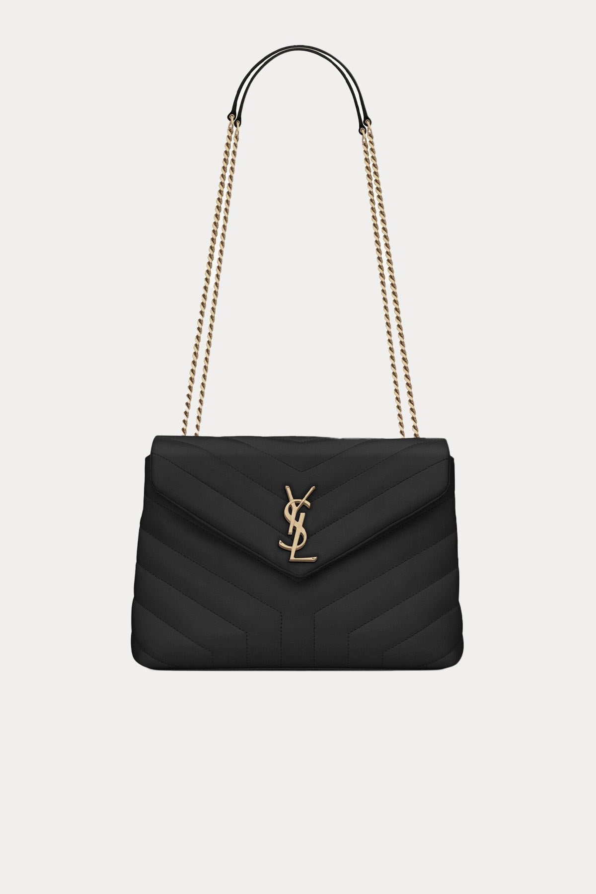 Saint Laurent Logolu Medium Deri Omuz Çantası