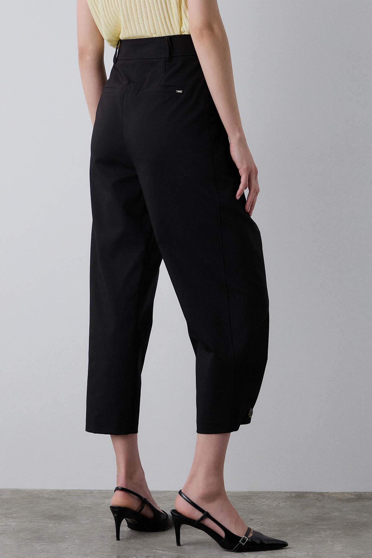Bsb Regular Fit Yüksek Belli Tek Pile Crop Paça Pantolon