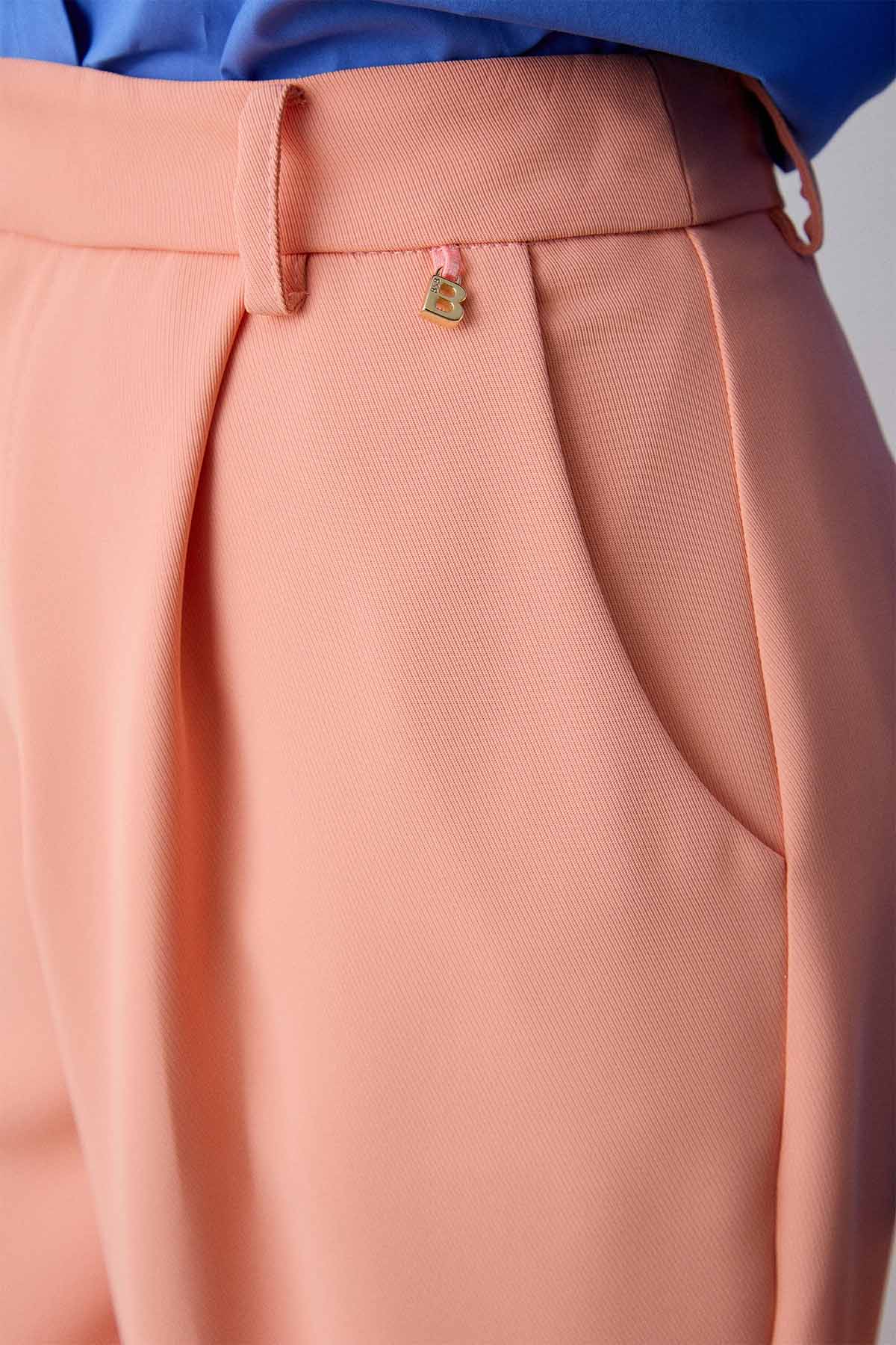 Bsb Regular Fit Yüksek Belli Tek Pile Yandan Cepli Pantolon