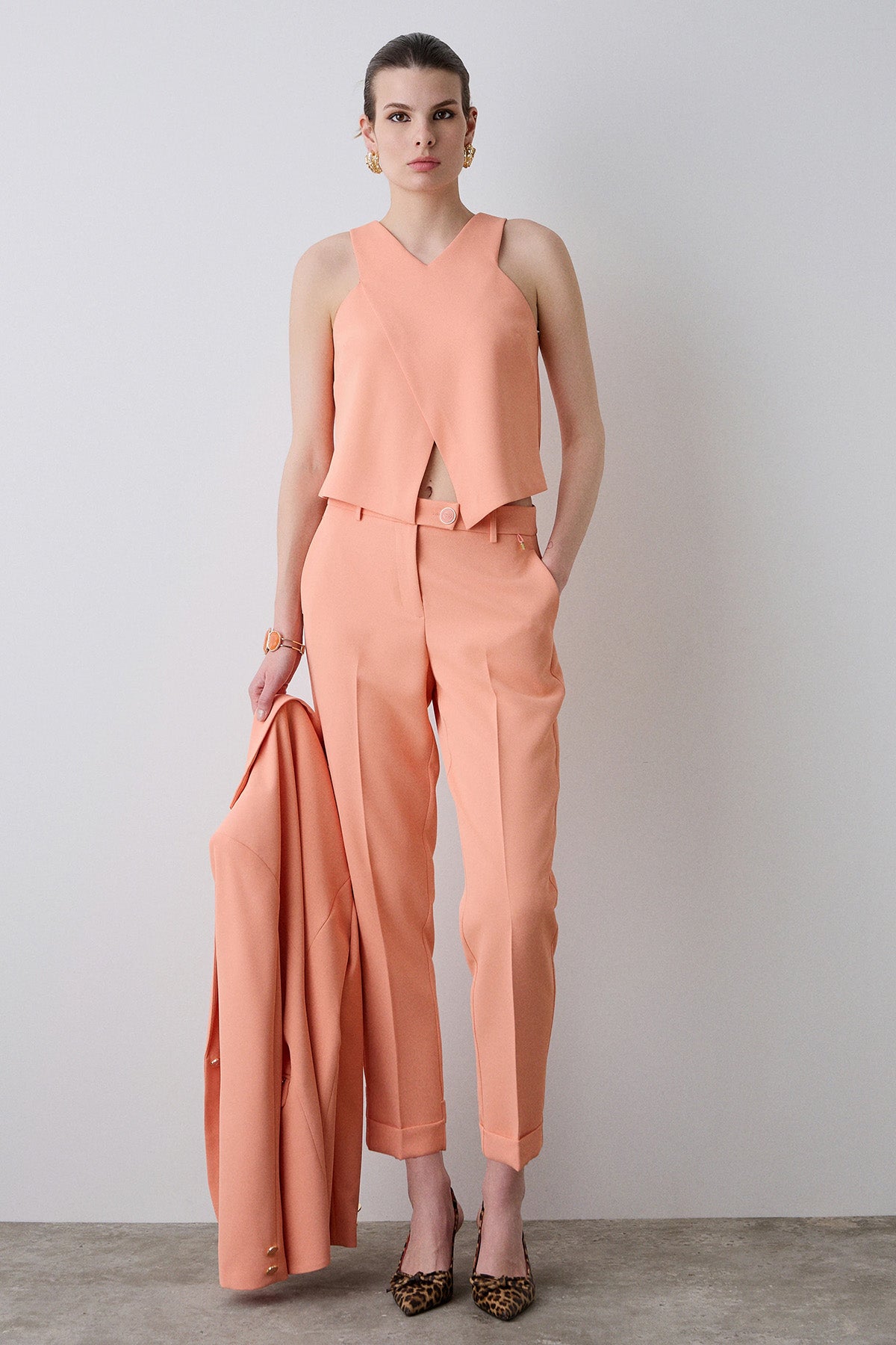 Bsb Regular Fit Çapraz Tasarım Crop Bluz