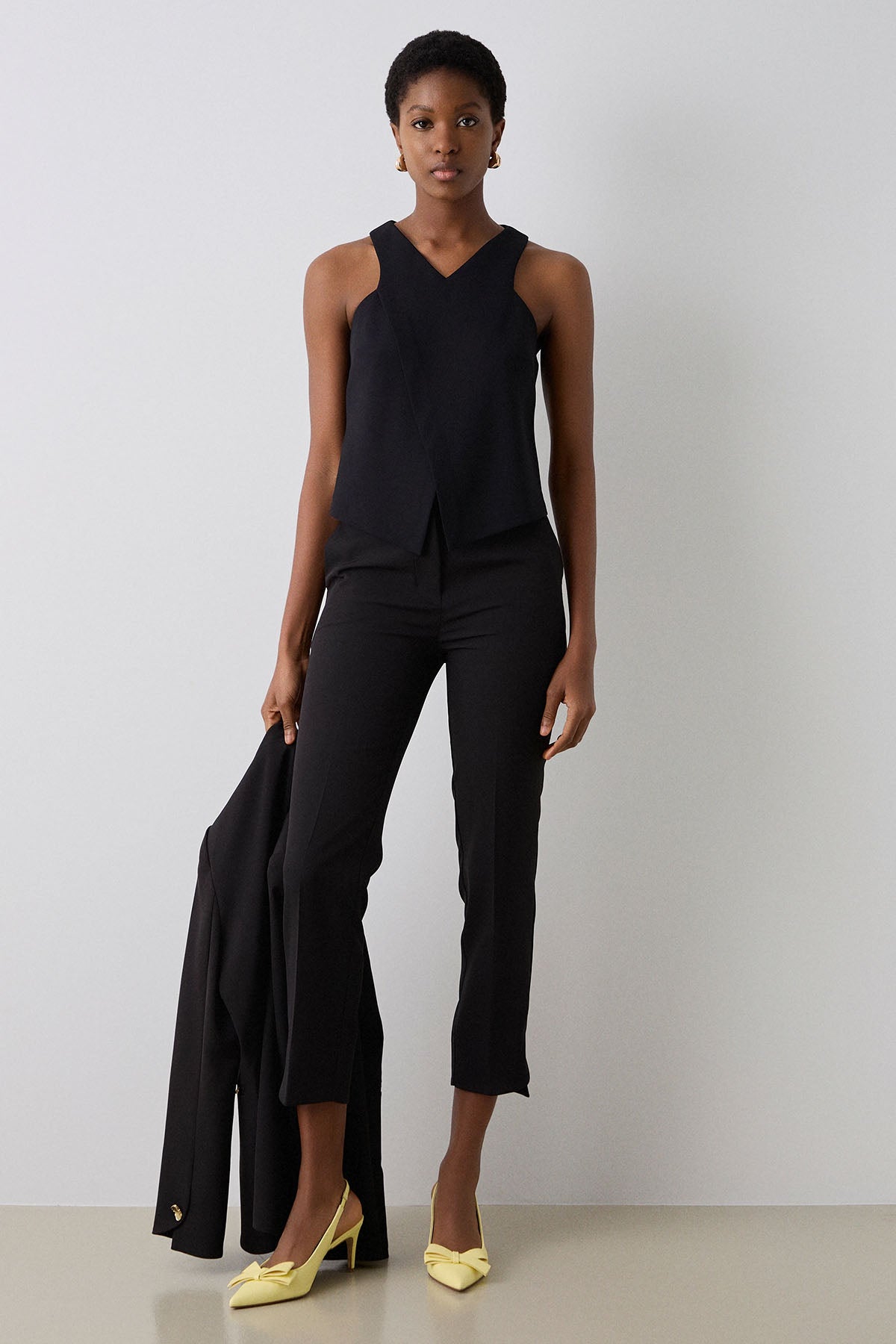 Bsb Regular Fit Çapraz Tasarım Crop Bluz