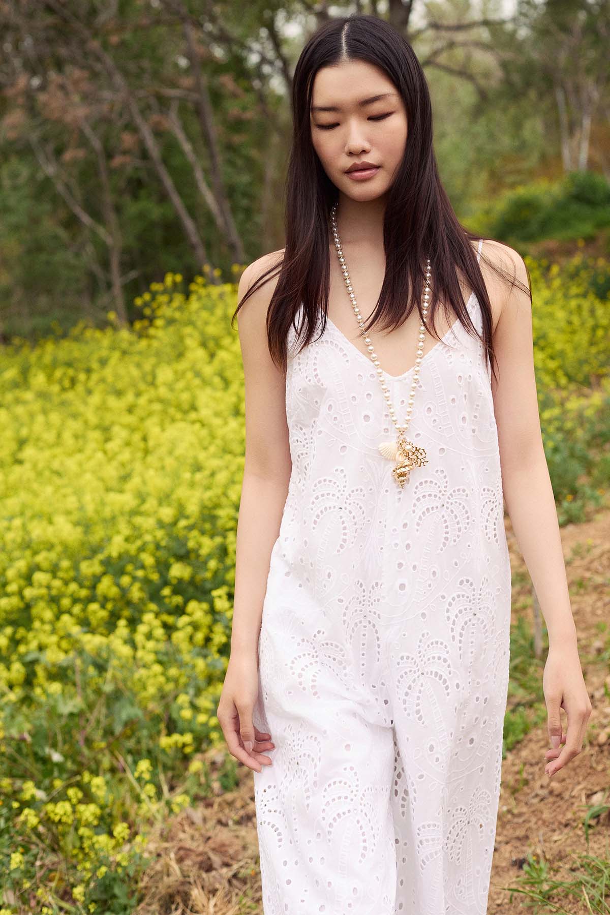 Bsb Regular Fit Lazer Kesim Dantel Nakış Kemerli Tulum