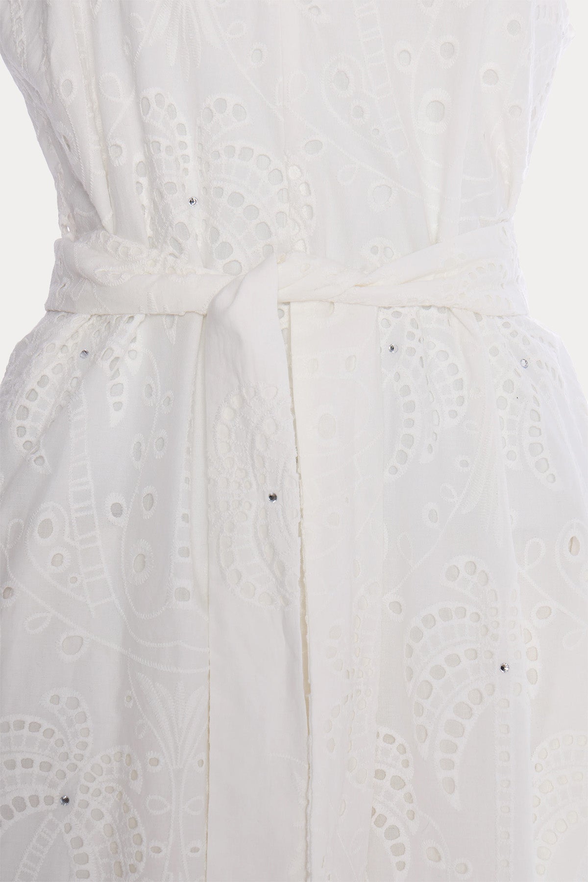 Bsb Regular Fit Lazer Kesim Dantel Nakış Kemerli Tulum