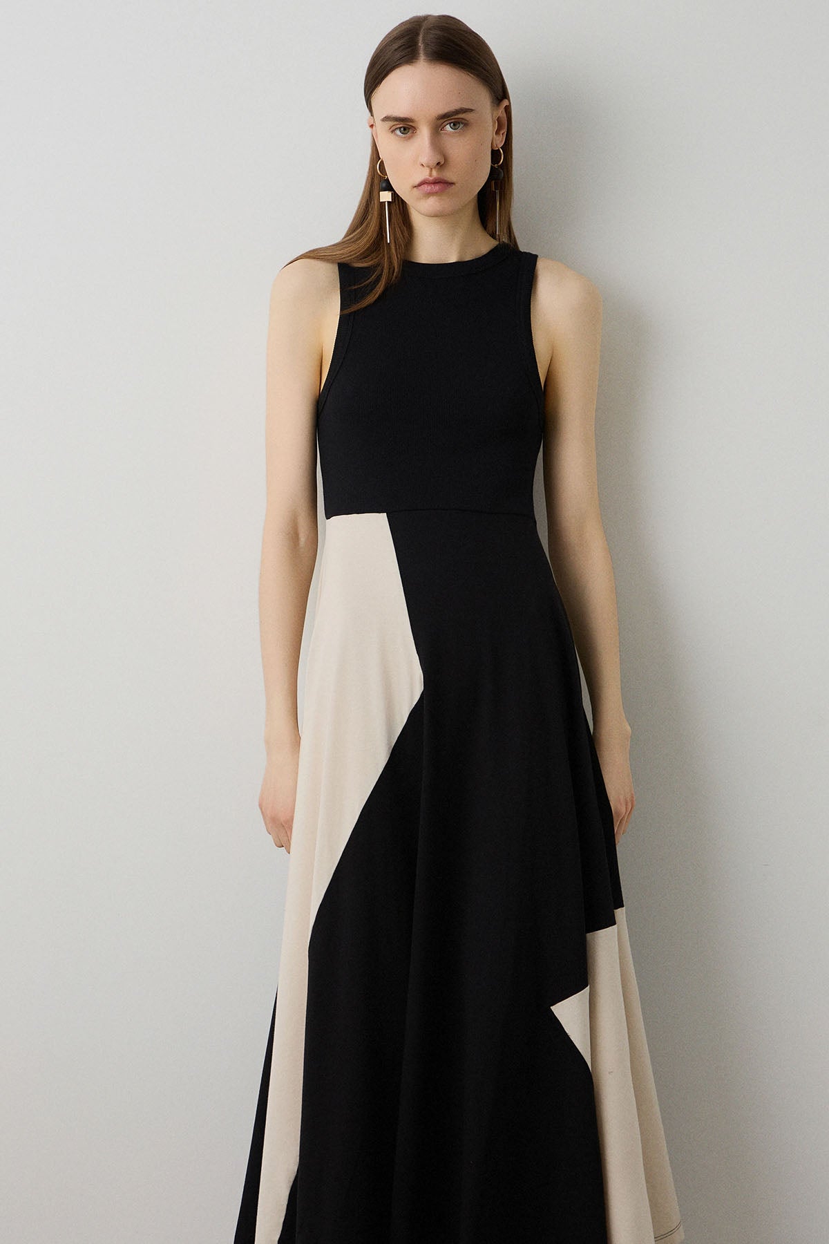 Bsb Regular Fit Yuvarlak Yaka Maxi Elbise-Elbise-Libas