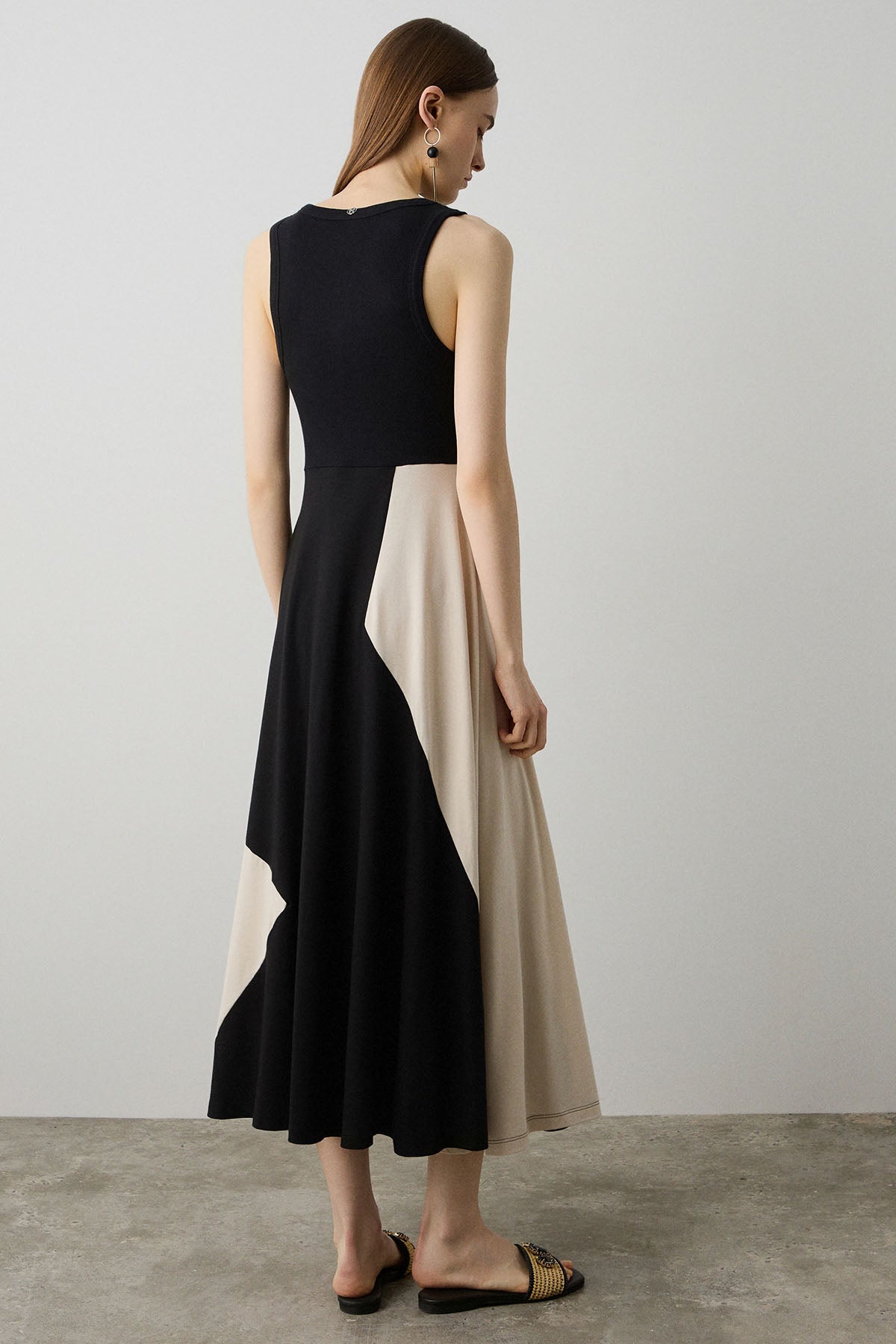Bsb Regular Fit Yuvarlak Yaka Maxi Elbise-Elbise-Libas