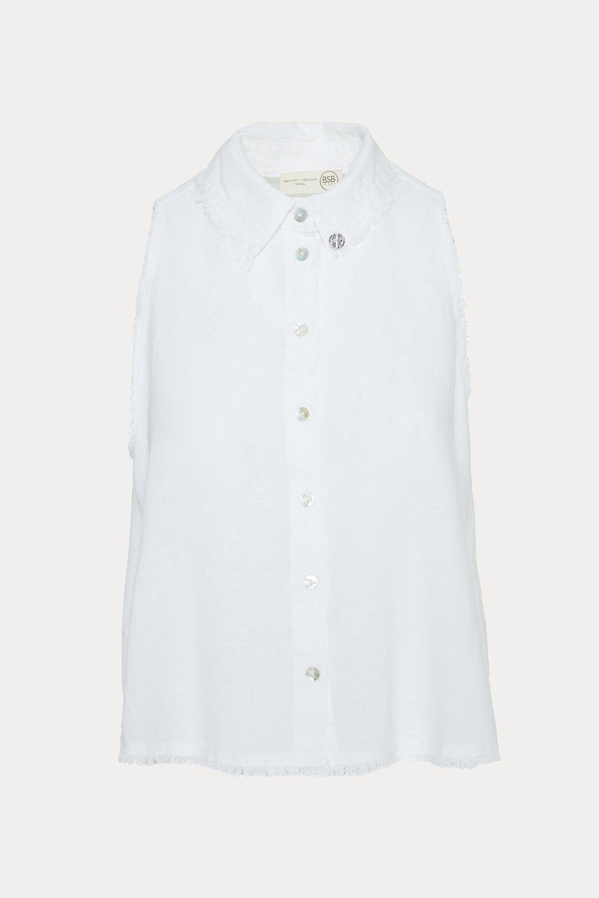 Bsb Regular Fit Kolsuz Keten Gömlek-Gömlek-Libas
