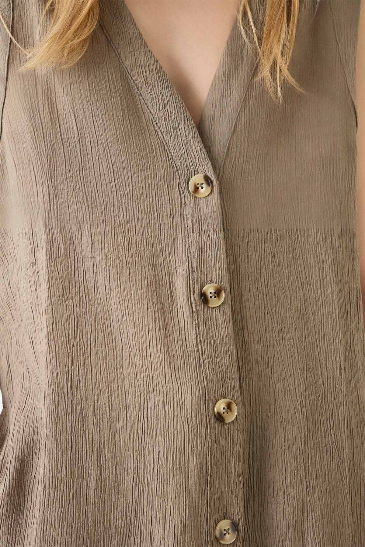 Bsb Derin V Yaka Dokulu Yelek