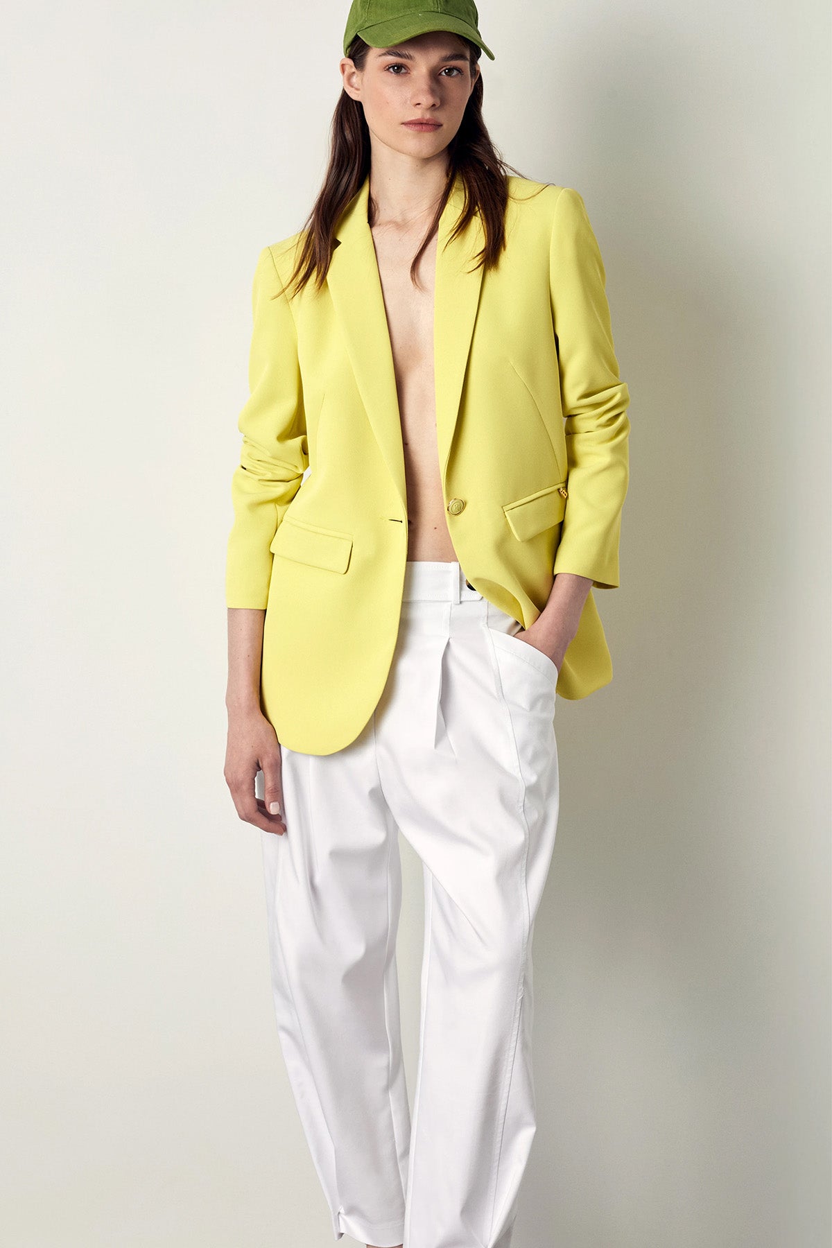 Bsb Regular Fit Yüksek Belli Tek Pile Crop Paça Pantolon