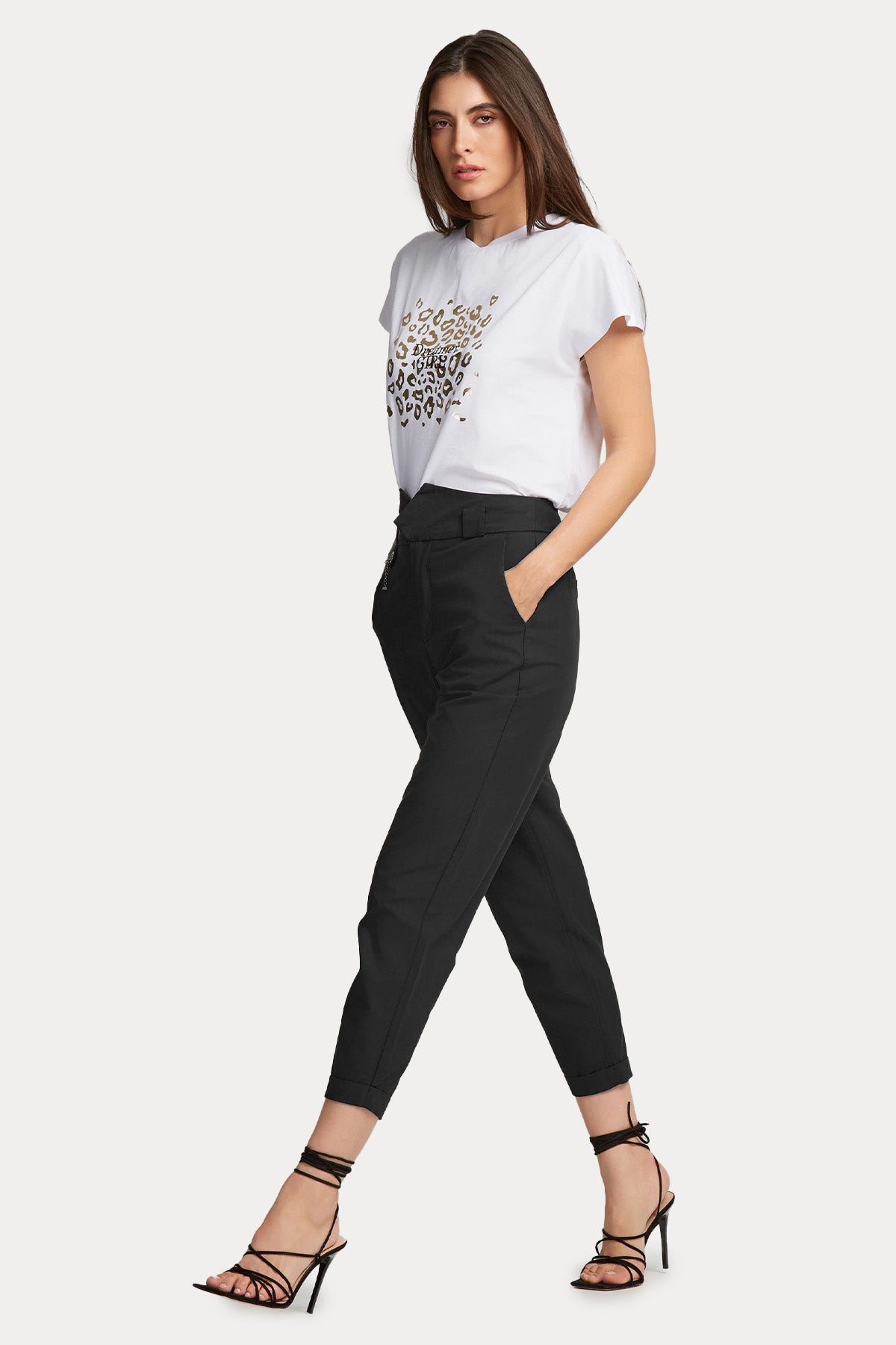 Lynne Straight Fit Yüksek Bel Yandan Cepli Pantolon