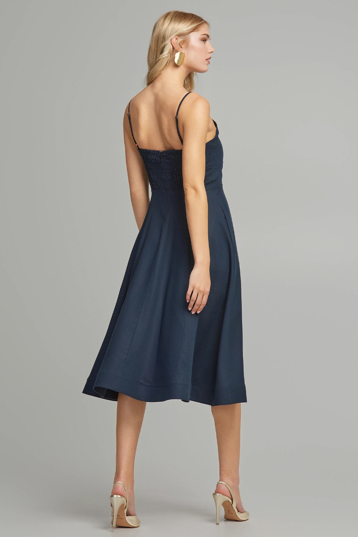 Lynne Askılı Midi Elbise