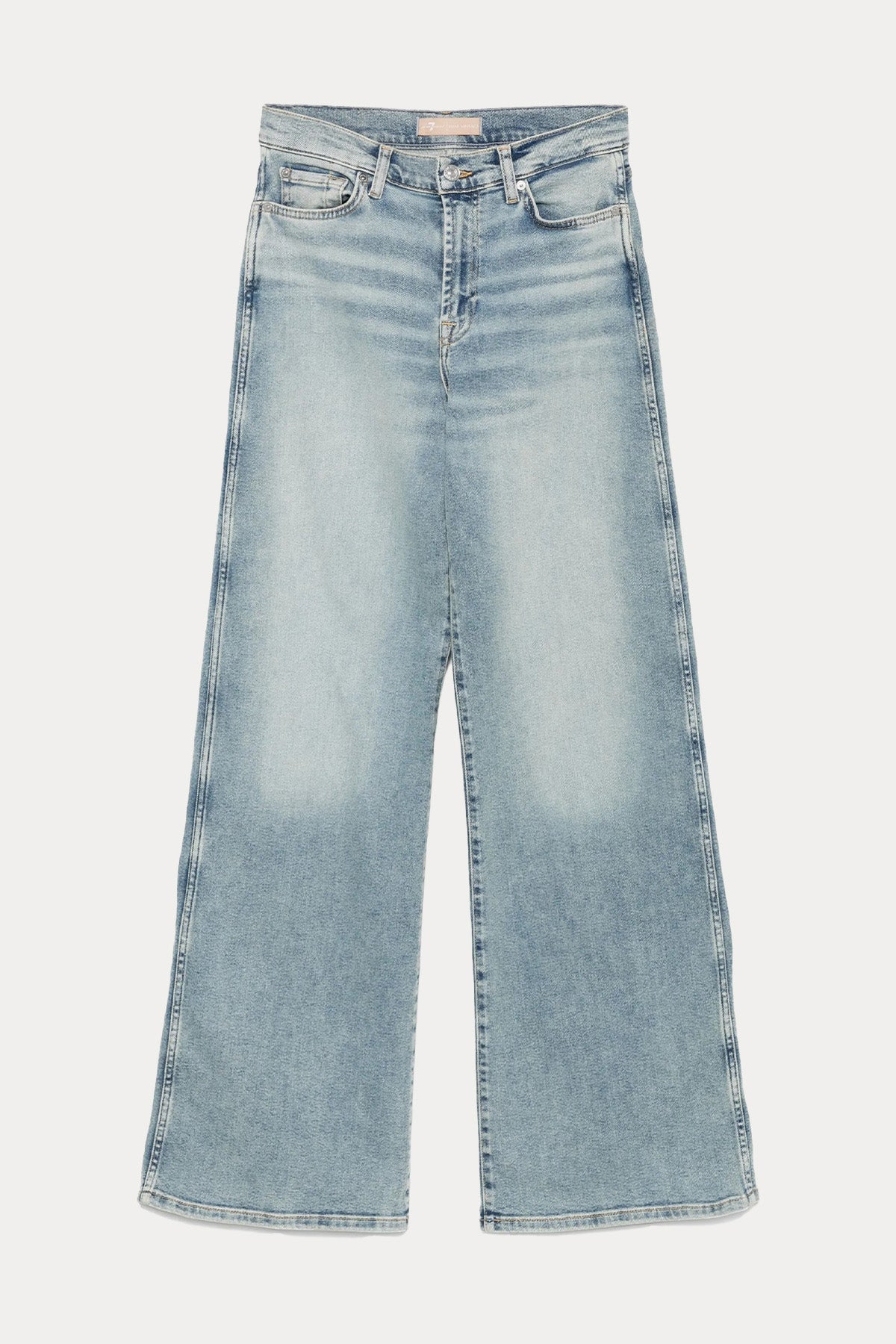 7 For All Mankind Geniş Kesim Yüksek Bel Yıkamalı Jeans