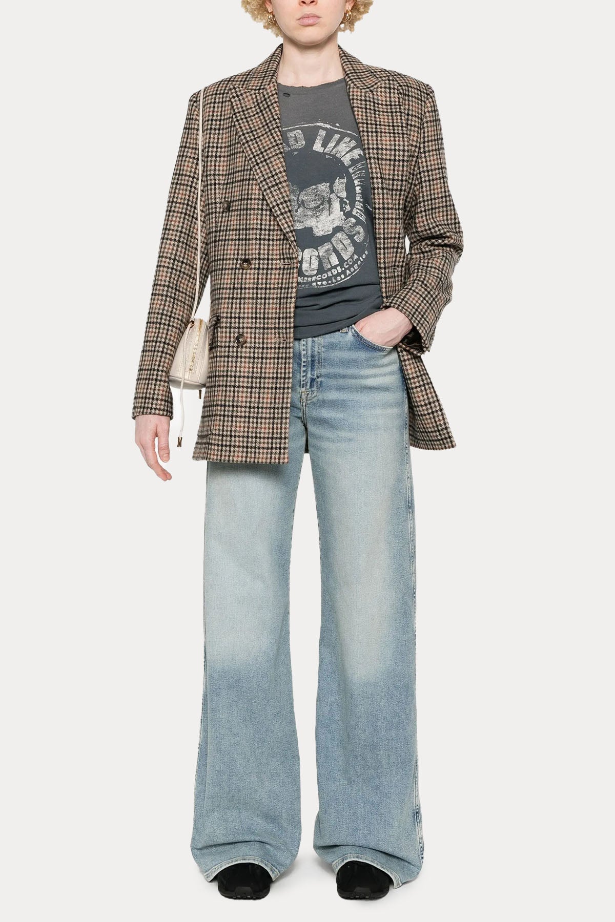 7 For All Mankind Geniş Kesim Yüksek Bel Yıkamalı Jeans