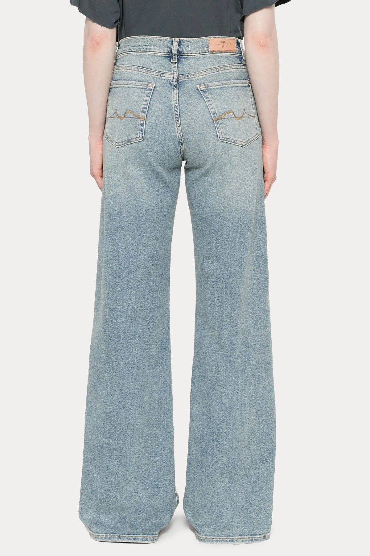 7 For All Mankind Geniş Kesim Yüksek Bel Yıkamalı Jeans