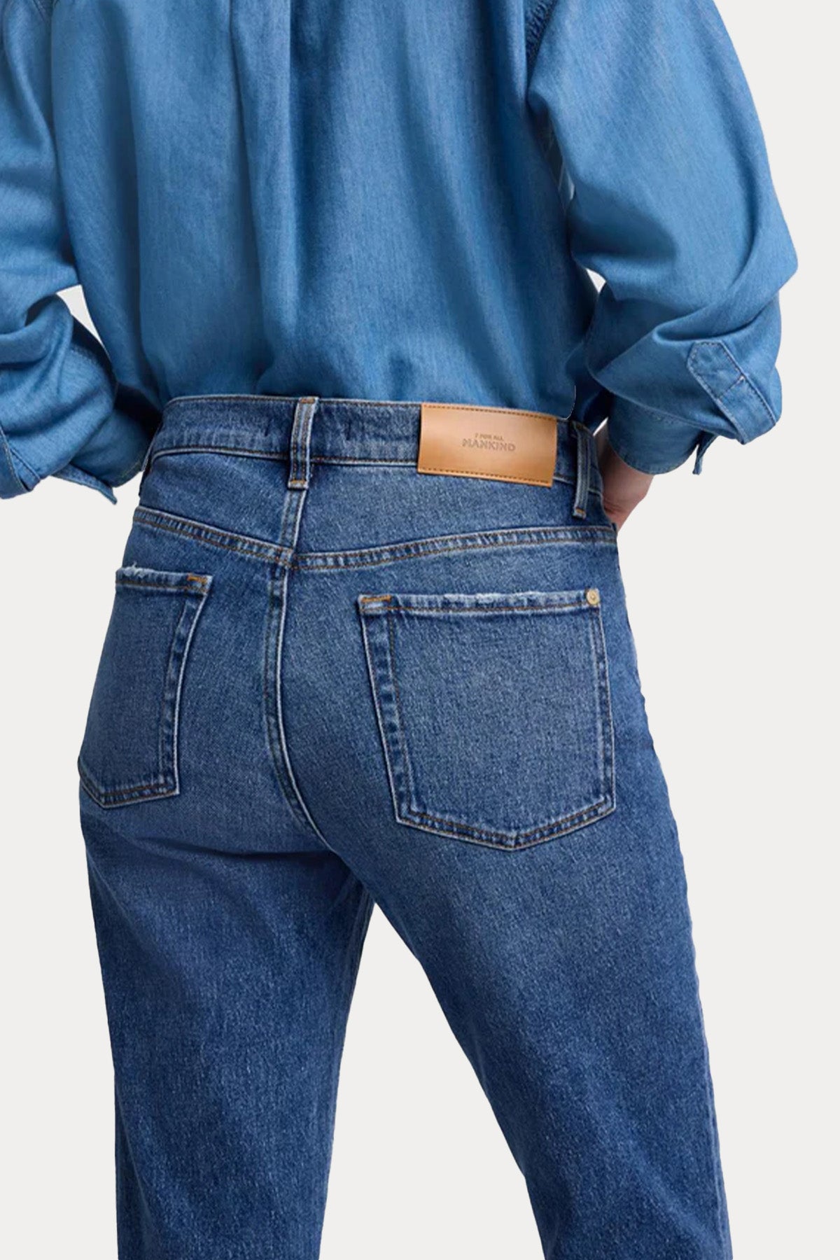 7 For All Mankind Straight Leg Fit Yıkamalı Jeans-Jeans-Libas