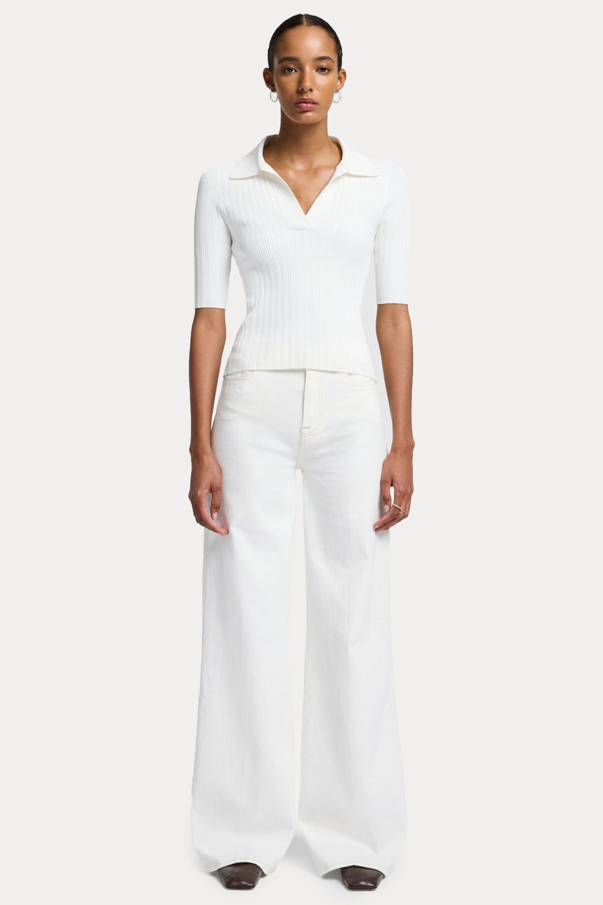 7 For All Mankind Lotta Yüksek Bel Geniş Paçalı Jeans