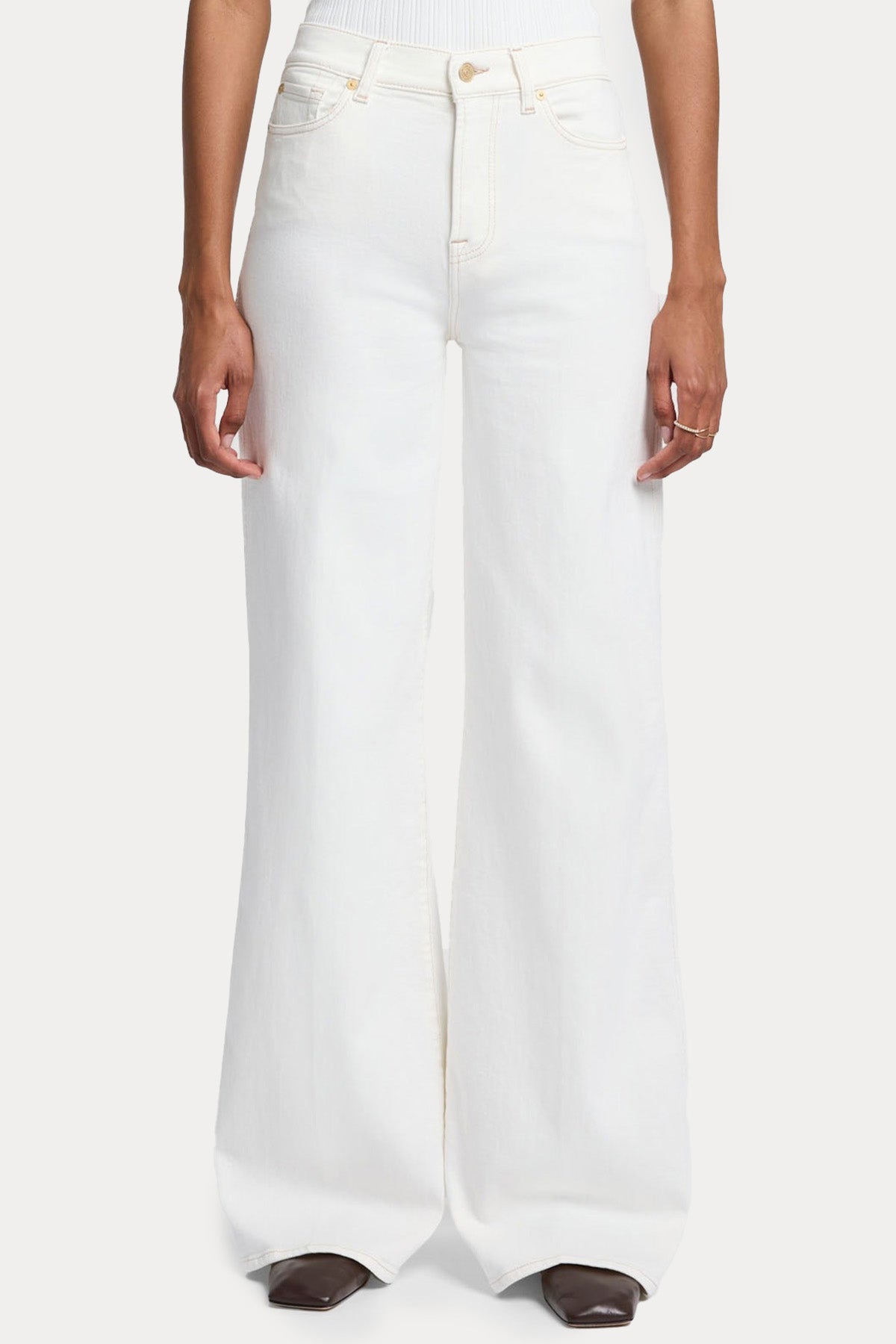 7 For All Mankind Lotta Yüksek Bel Geniş Paçalı Jeans