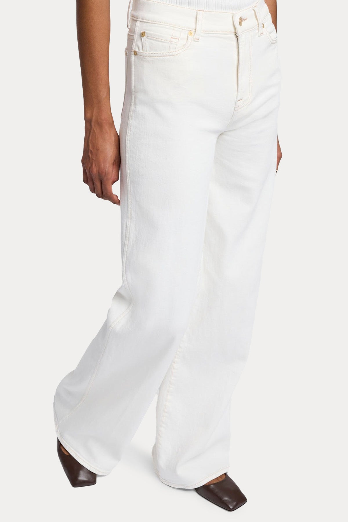 7 For All Mankind Lotta Yüksek Bel Geniş Paçalı Jeans