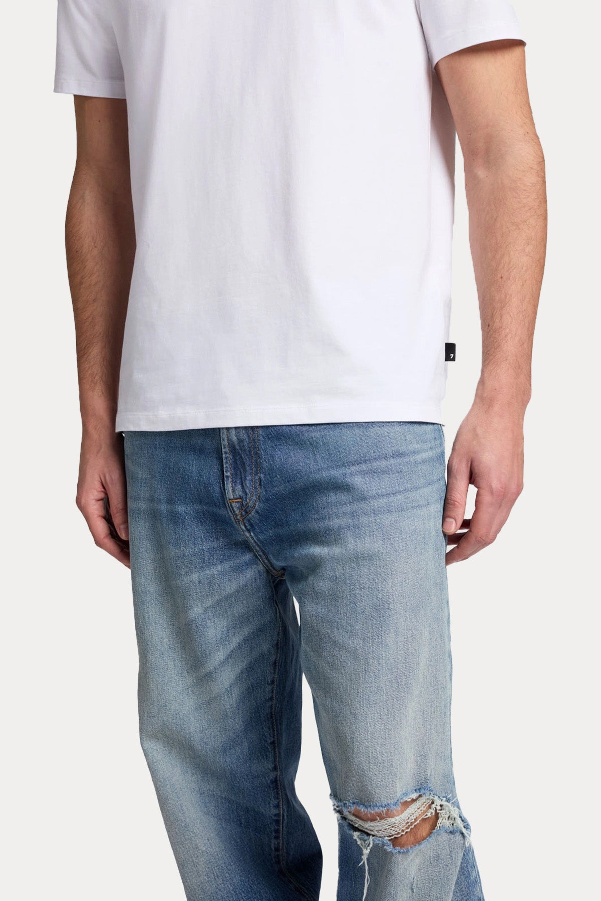 7 For All Mankind Yuvarlak Yaka Luxe Performance Streç T-shirt