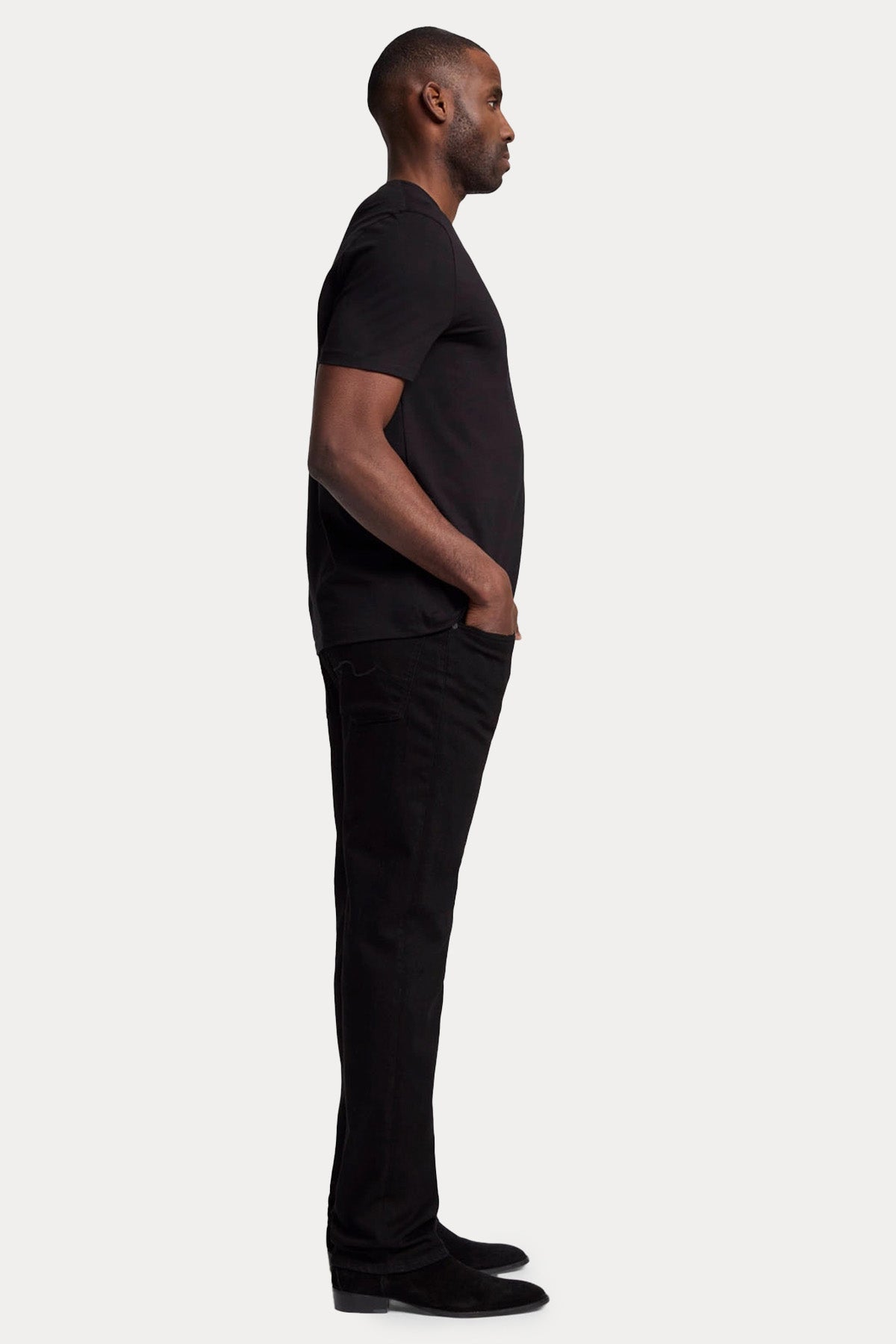 7 For All Mankind Yuvarlak Yaka Luxe Performance Streç T-shirt-T-shirt-Libas