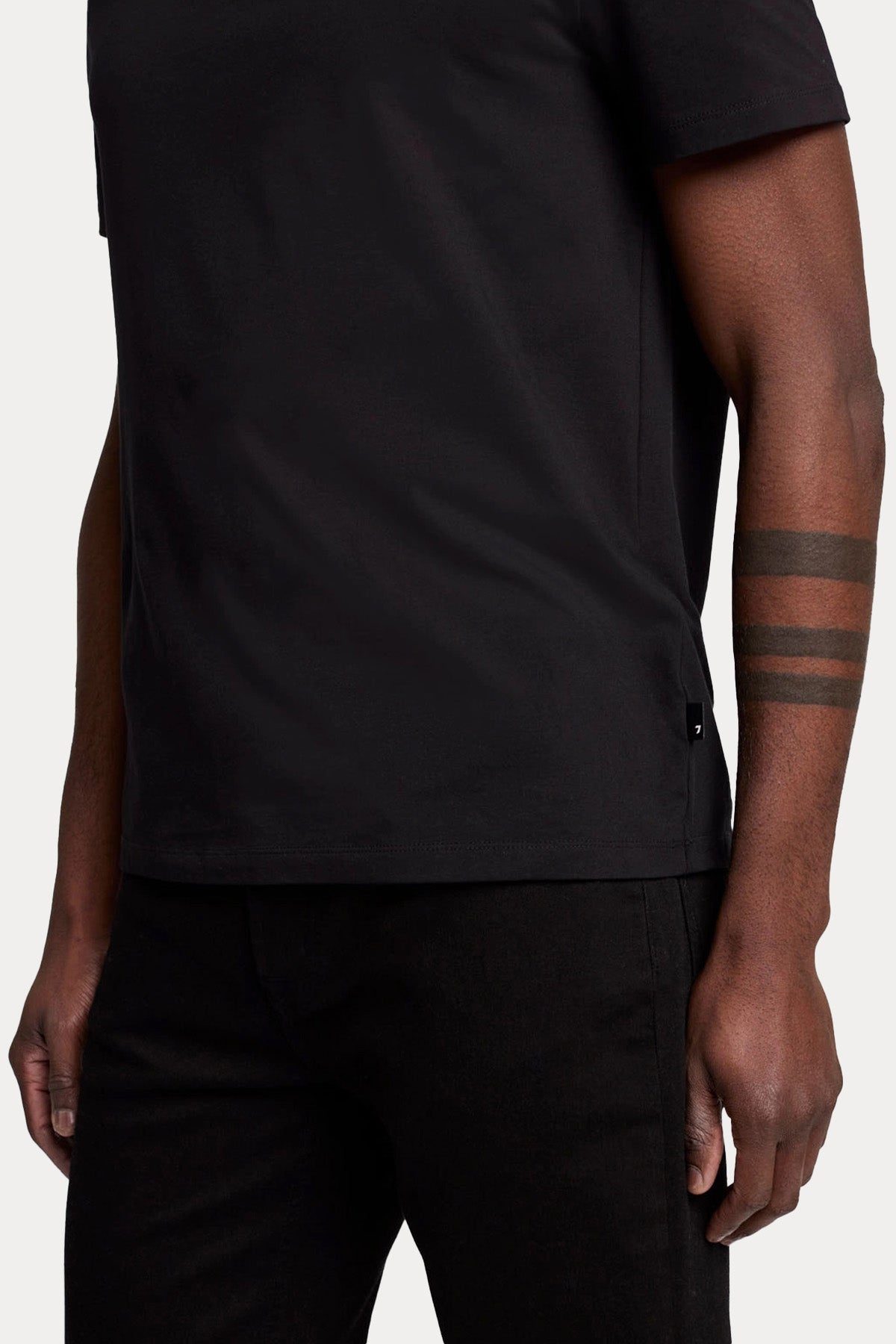 7 For All Mankind Yuvarlak Yaka Luxe Performance Streç T-shirt-T-shirt-Libas