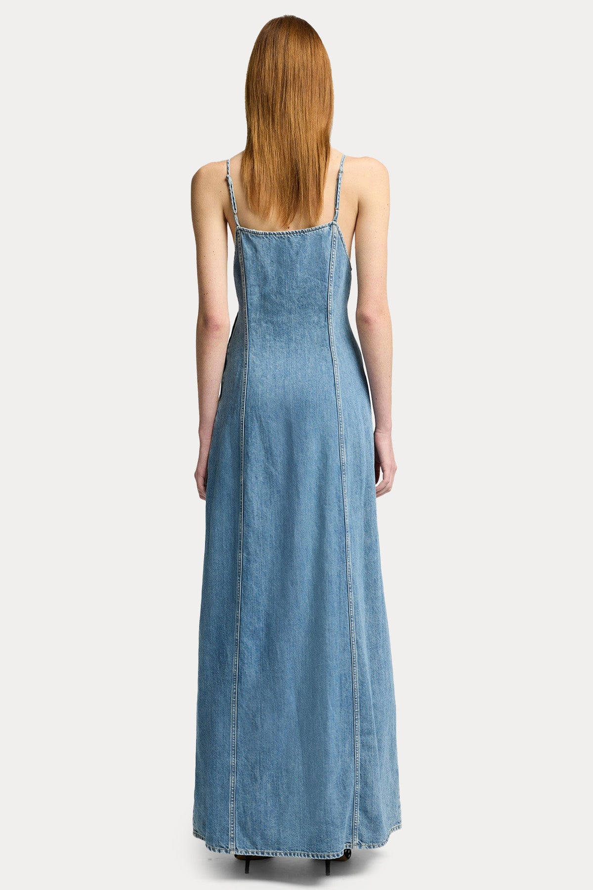 7 For All Mankind Relaxed Fit Askılı Denim Maxi Elbise