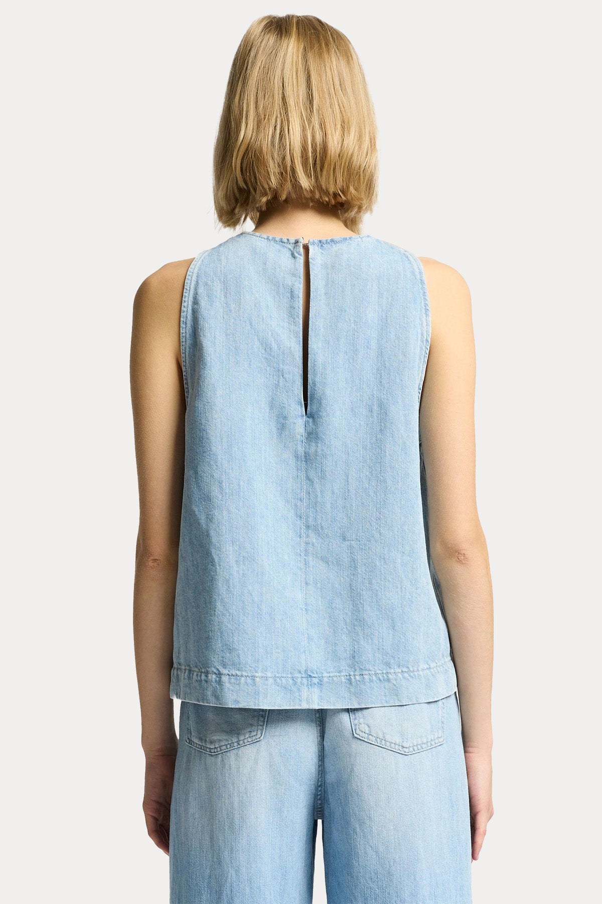 7 For All Mankind Relaxed Fit Denim Keten Bluz