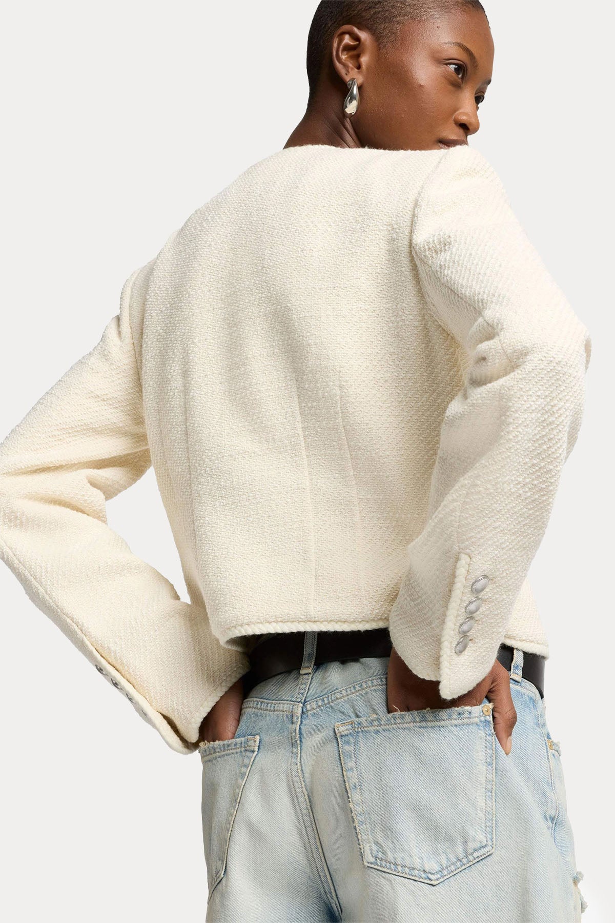 7 For All Mankind Yuvarlak Yaka Dokulu Ceket-Ceket-Libas