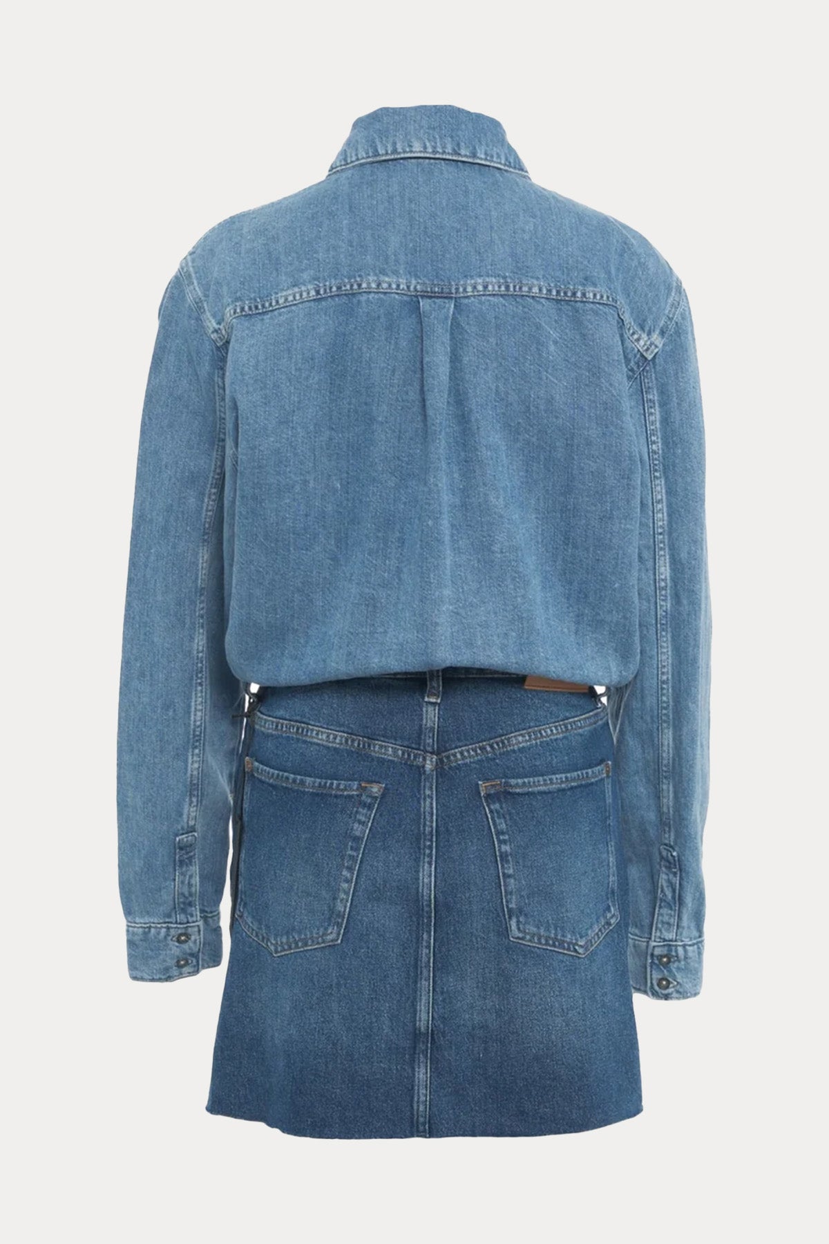 7 For All Mankind Relaxed Fit Denim Mini Elbise