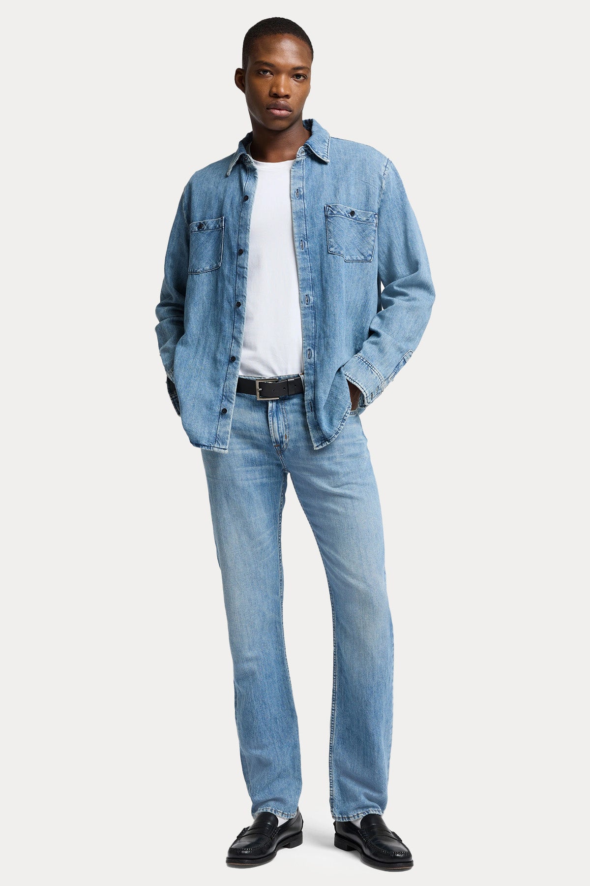 7 For All Mankind Relaxed Fit Denim Keten Gömlek