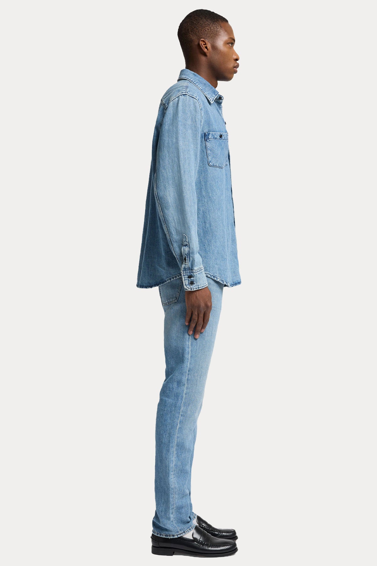 7 For All Mankind Relaxed Fit Denim Keten Gömlek