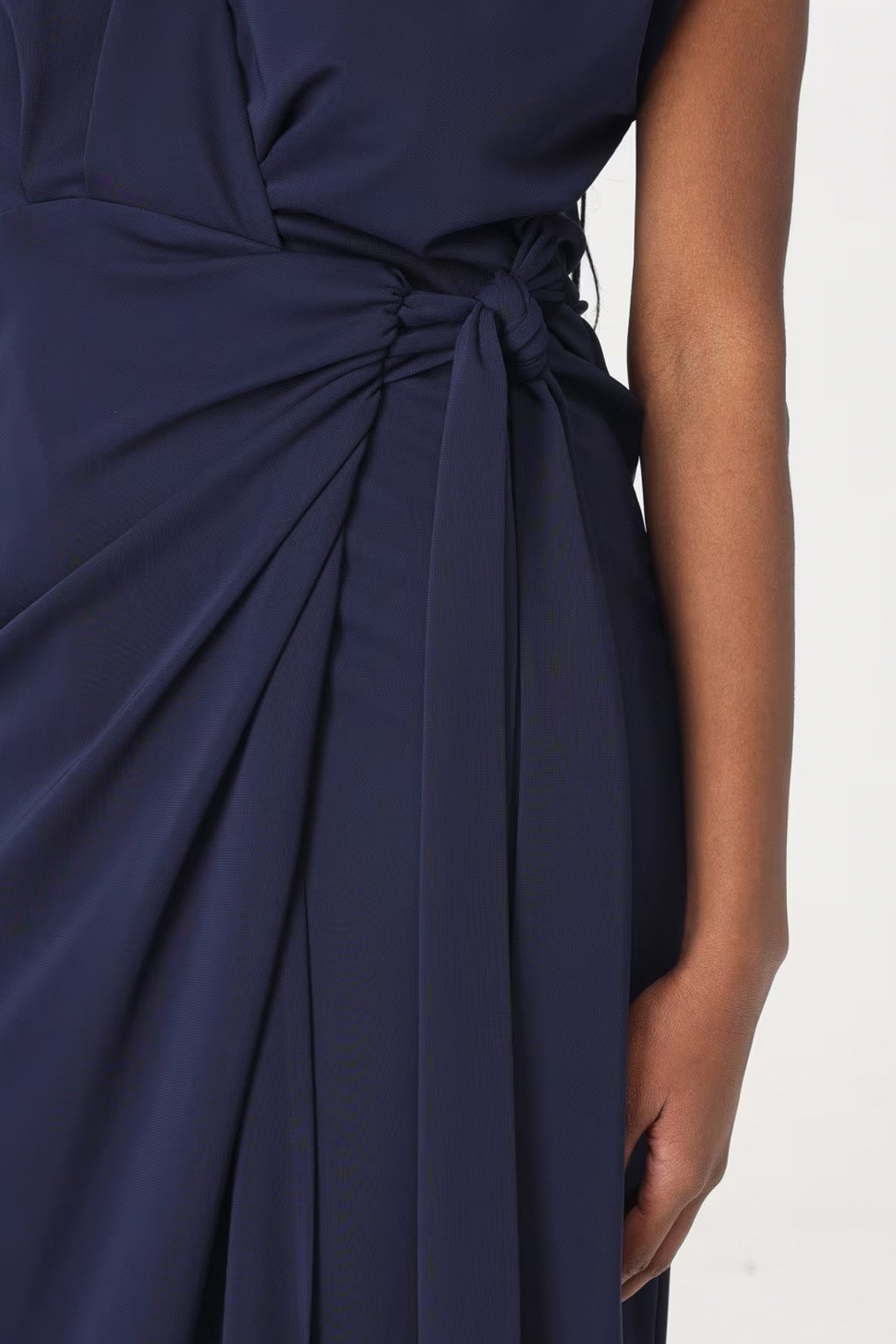 Hanita Kruvaze Bağlamalı Midi Abiye Elbise