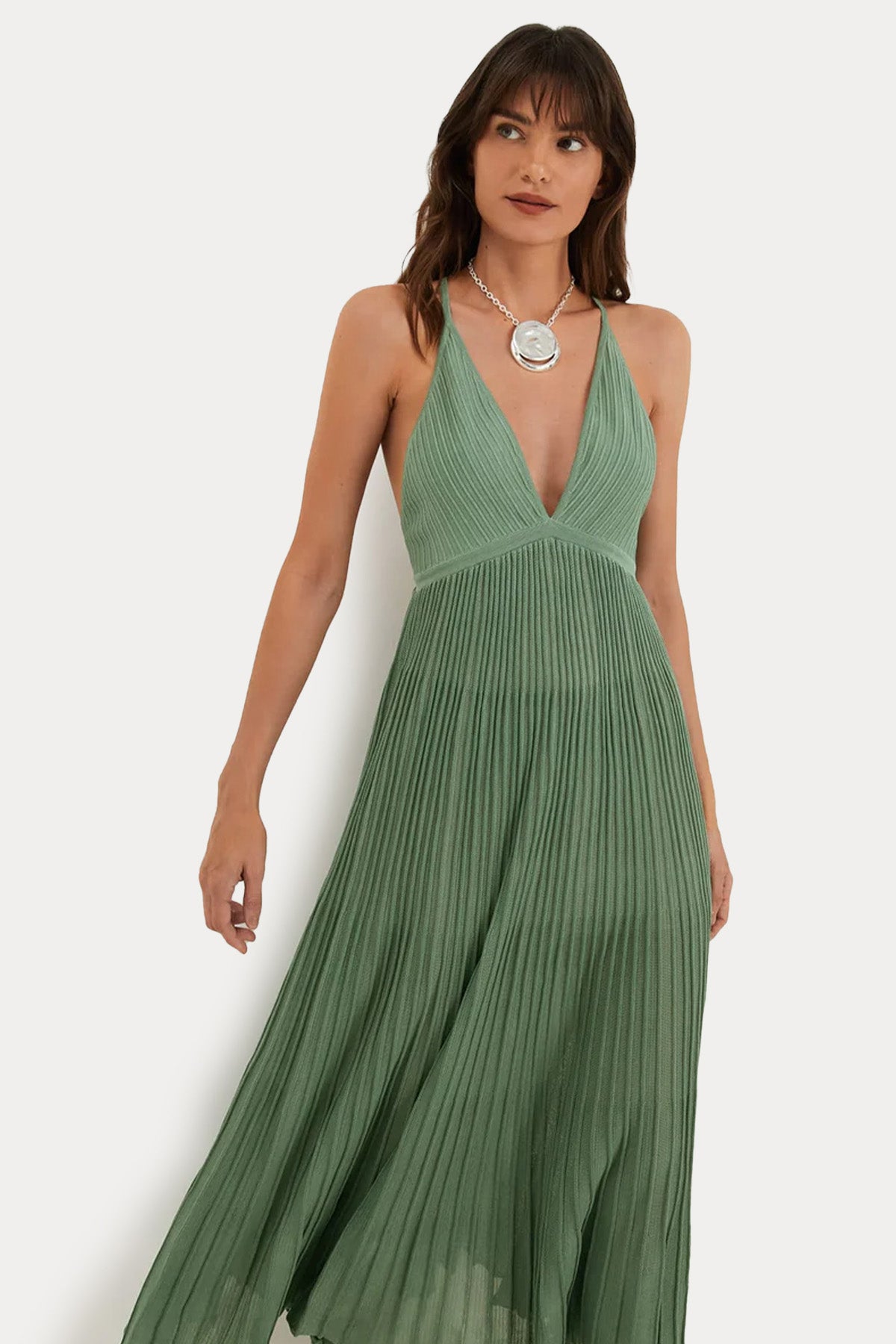 Vix Katia Çapraz Askılı Sırt Dekolteli Maxi Elbise