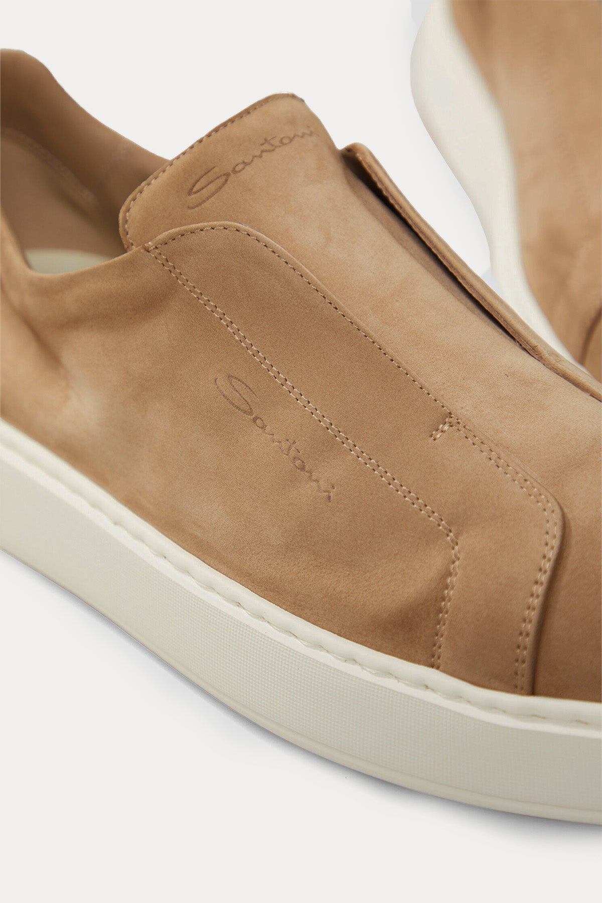 Santoni Lastik Bantlı Süet Sneaker Ayakkabı