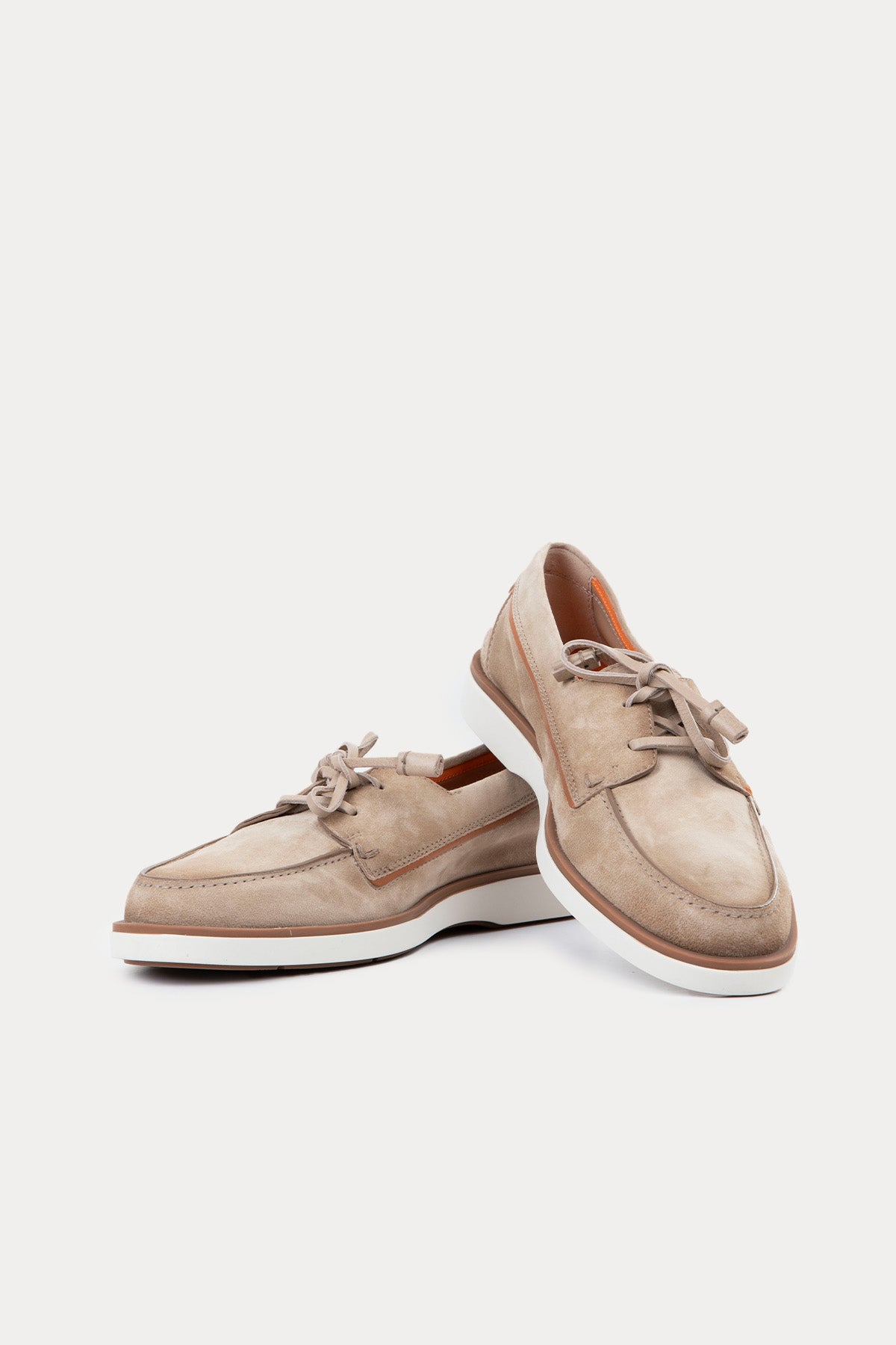 Santoni Deri Bağcıklı Süet Loafer Ayakkabı