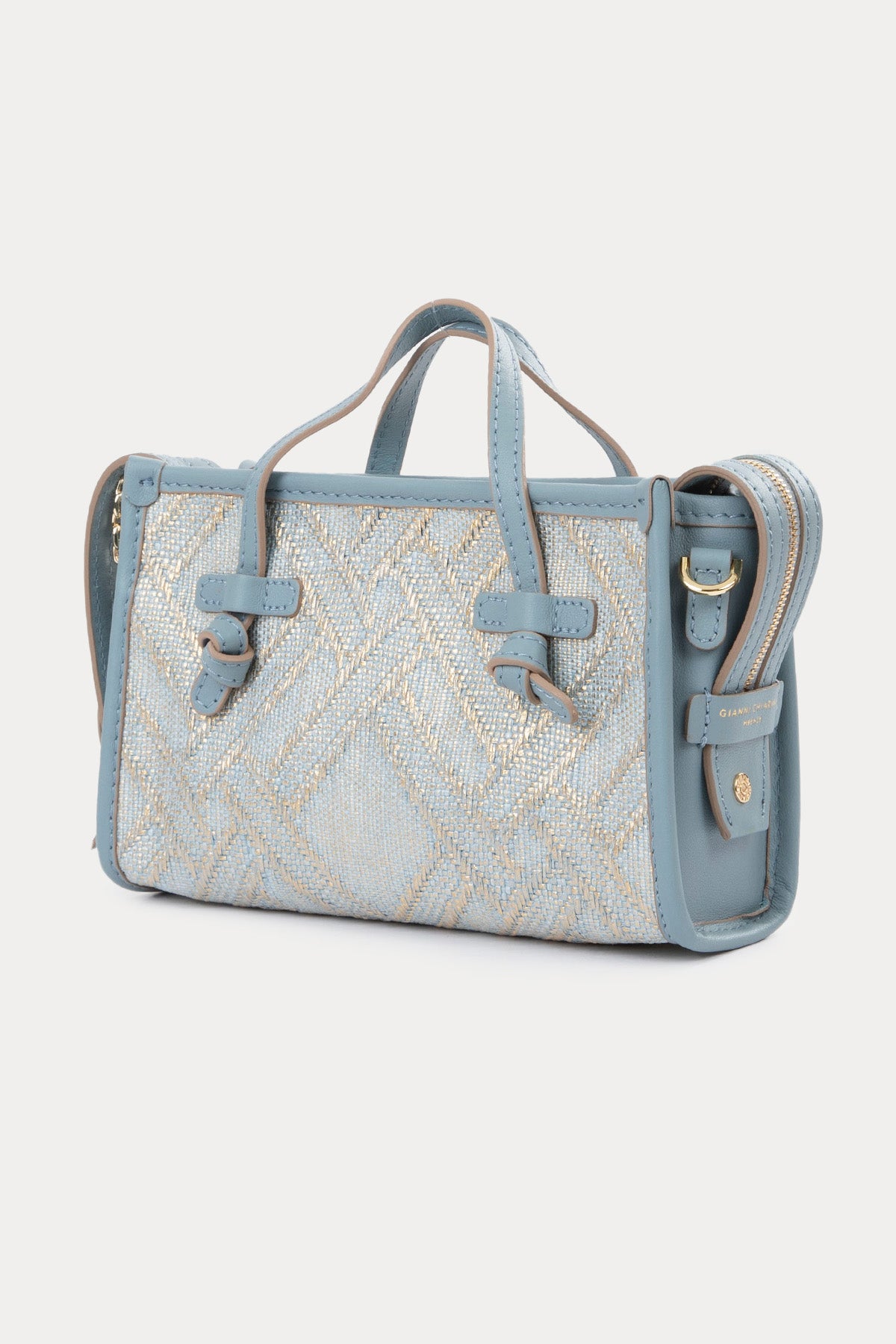 Gianni Chiarini Marcella Joy Deri Kombinasyonlu Rafya Örgü Omuz Çantası