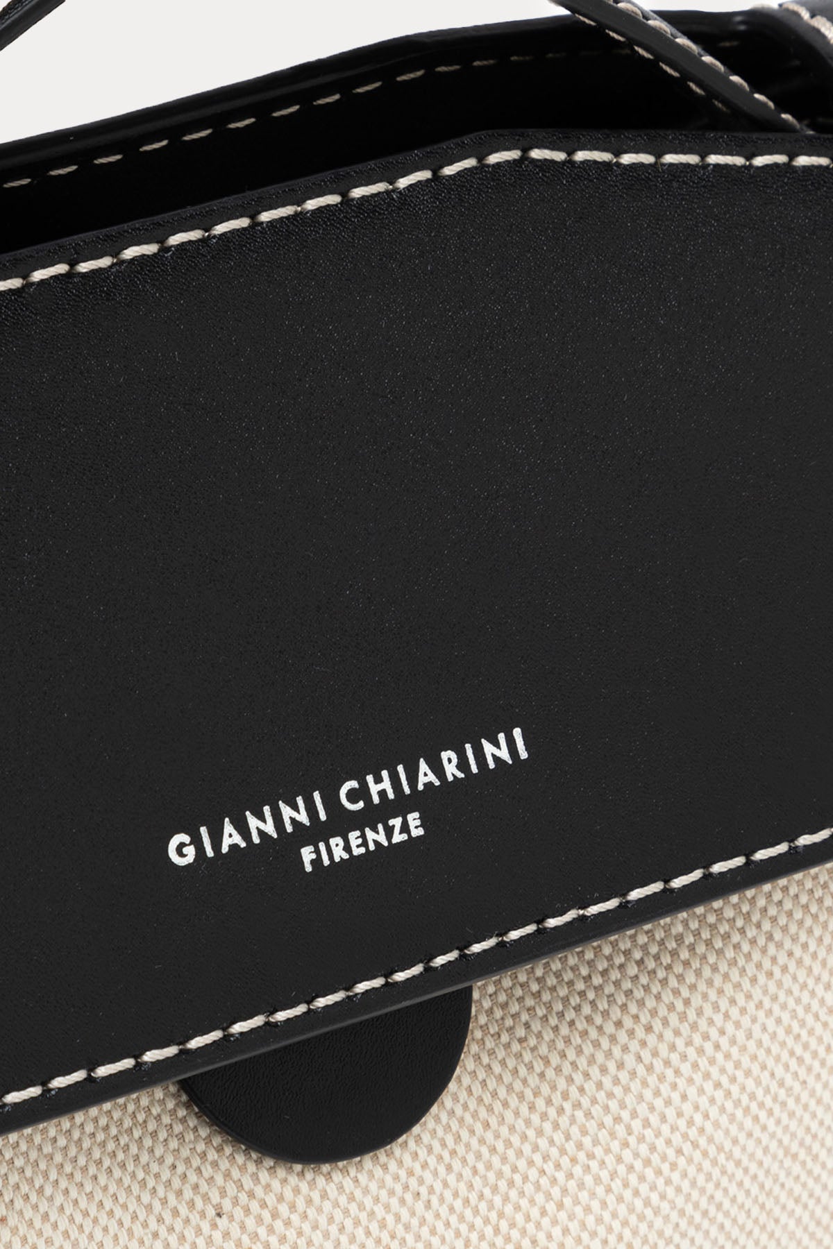 Gianni Chiarini Clio Deri Kombinasyonlu Kanvas Kumaş Omuz Çantası