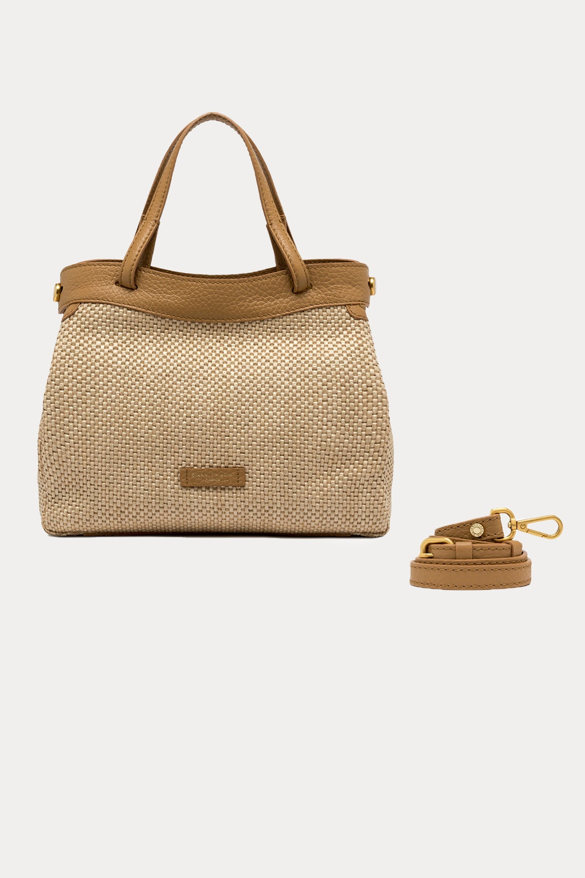 Gianni Chiarini Ottavia Deri Kombinasyonlu Hasır Örgü Omuz Çantası