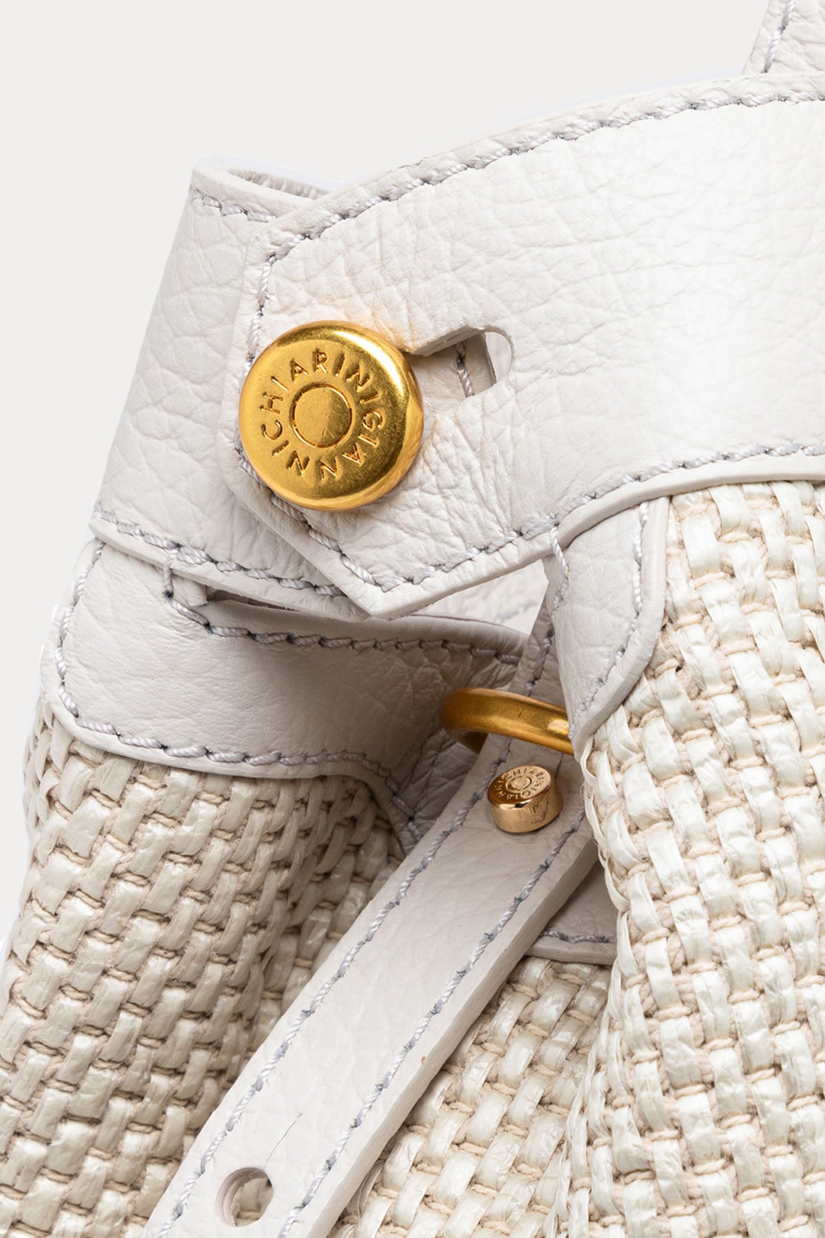 Gianni Chiarini Ottavia Deri Kombinasyonlu Hasır Örgü Omuz Çantası