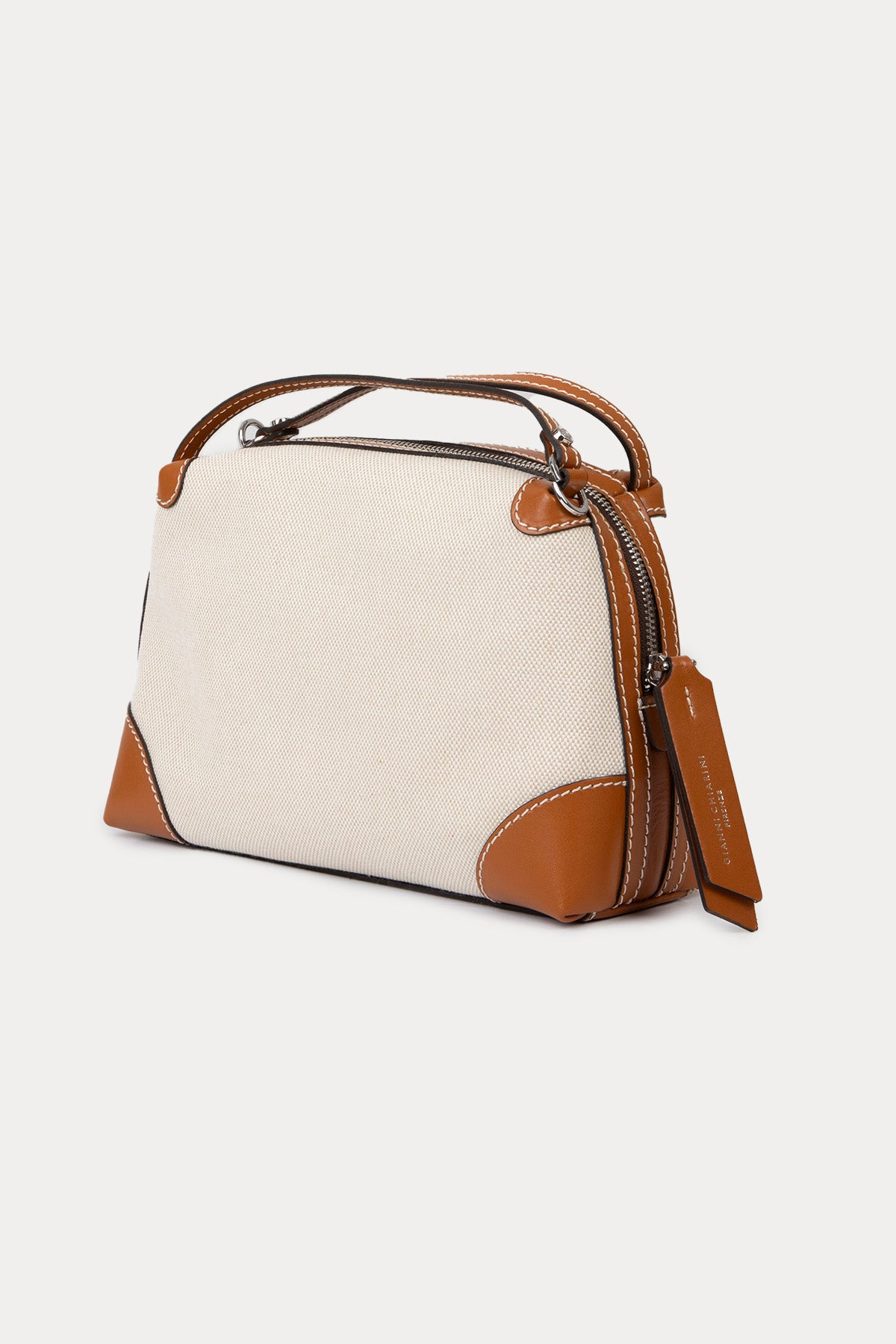 Gianni Chiarini Alifa Deri Kombinasyonlu Rafya Kumaş El Çantası