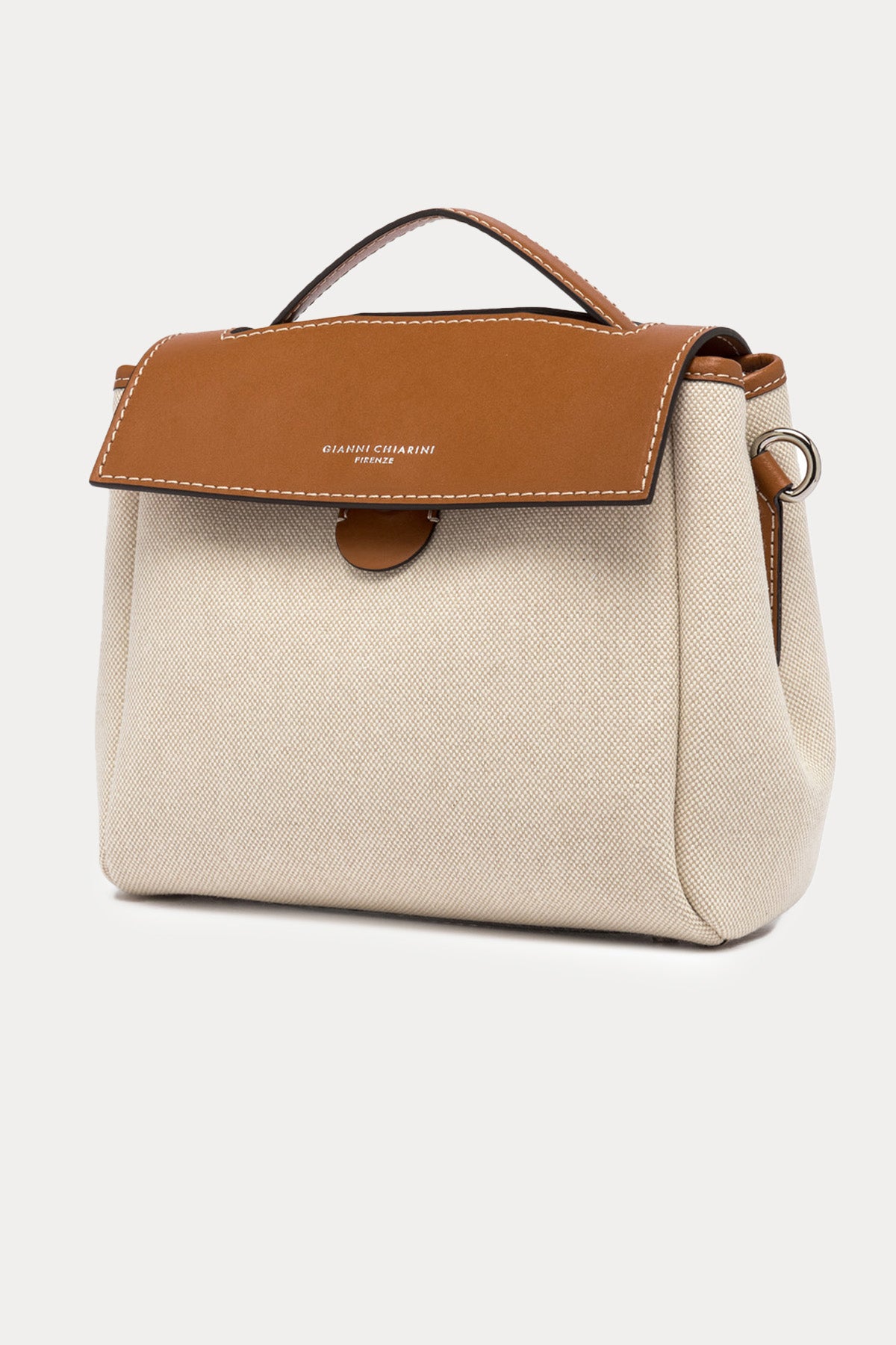 Gianni Chiarini Clio Deri Kombinasyonlu Kanvas Kumaş Omuz Çantası