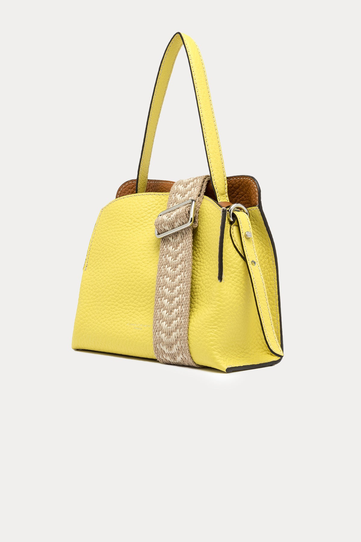 Gianni Chiarini Asia Kanvas Kumaş İç Çantalı Deri Omuz Çantası