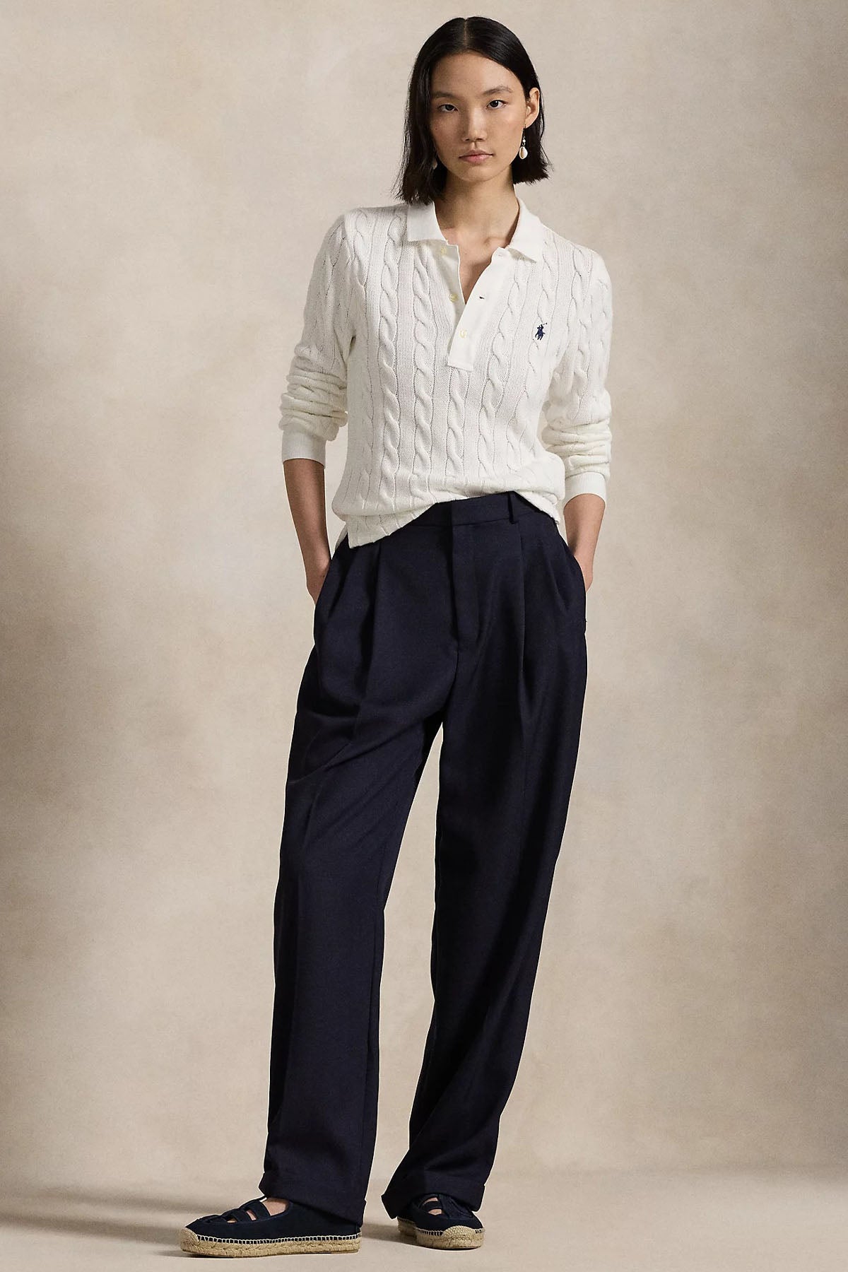 Polo Ralph Lauren Relaxed Fit Polo Yaka Saç Örgü Triko