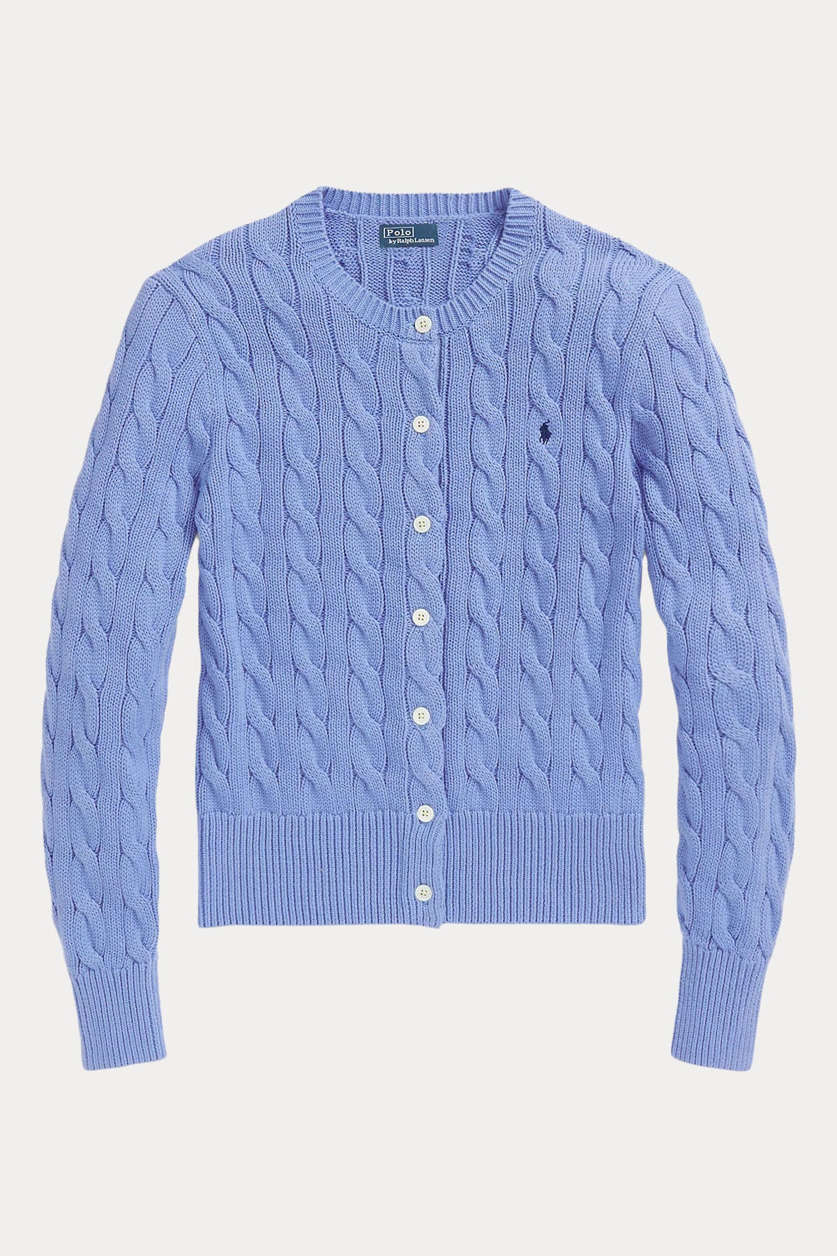 Polo Ralph Lauren Yuvarlak Yaka Saç Örgü Triko Ceket