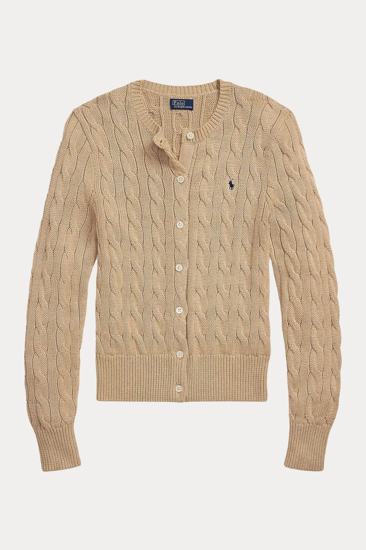 Polo Ralph Lauren Yuvarlak Yaka Saç Örgü Triko Ceket